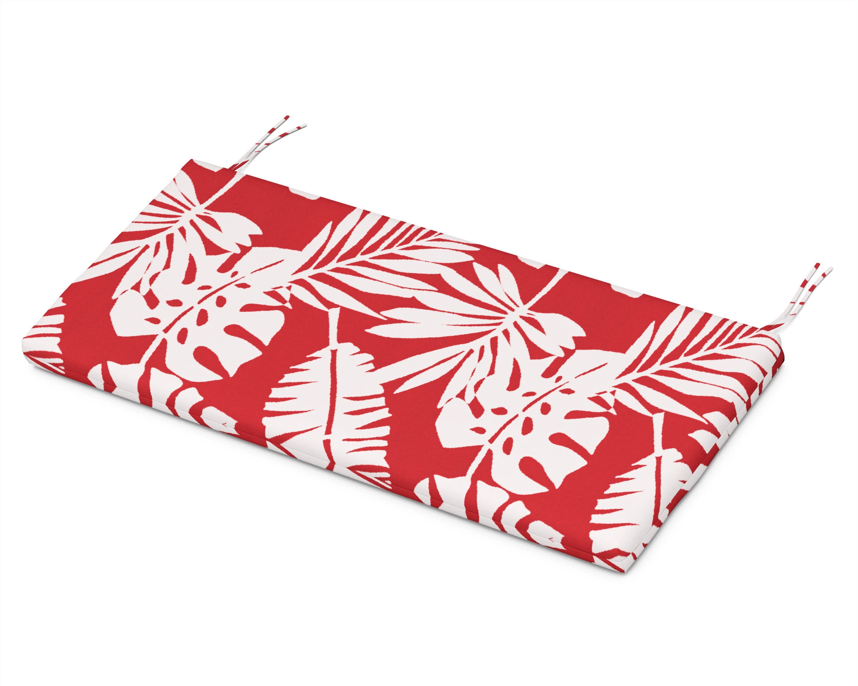 Bench Seat Cushion - 17"D x 40.5"W x 2.5"H in Leaf Crimson