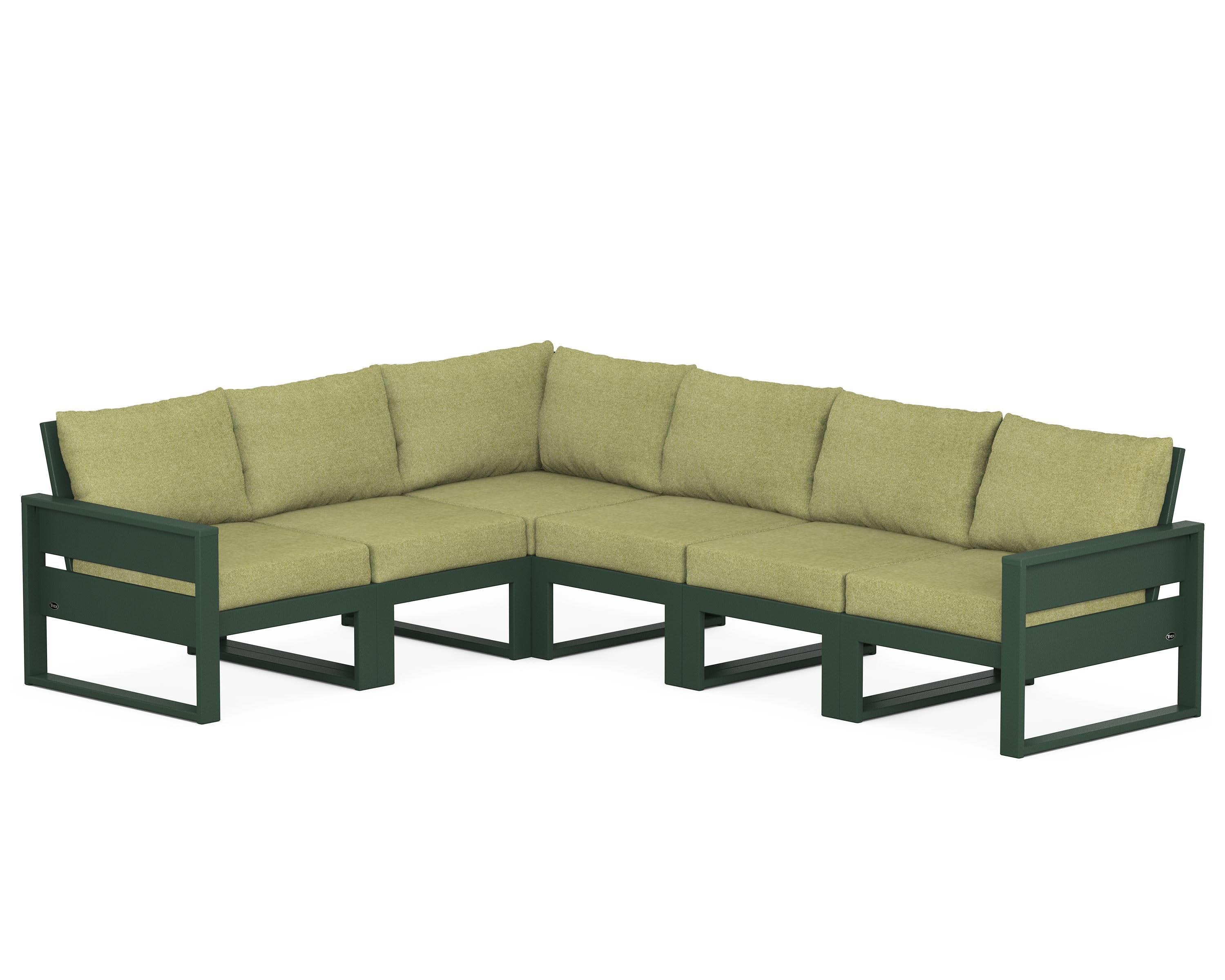 Eastport 6-Piece Sectional in Rainforest Canopy / Chartreuse Boucle