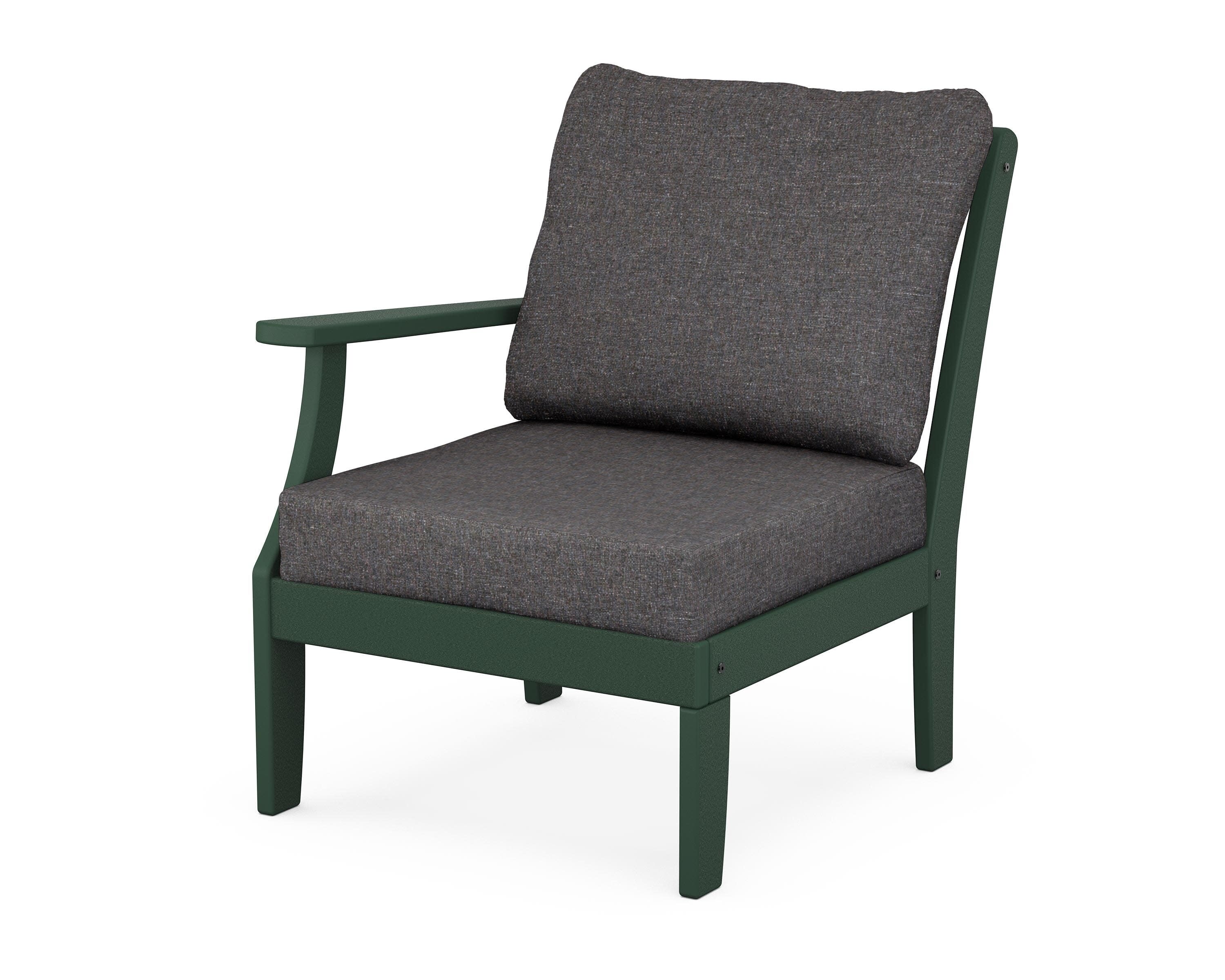 Yacht Club Modular Left Arm Chair in Rainforest Canopy / Ash Charcoal