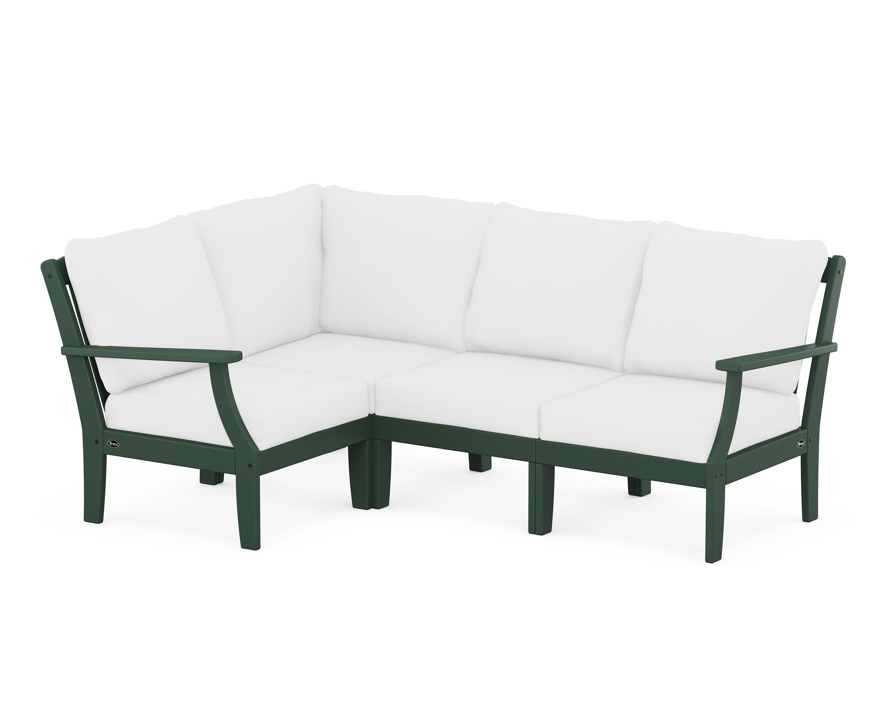 Yacht Club Modular 4-Piece Deep Seating Set in Rainforest Canopy / Natural