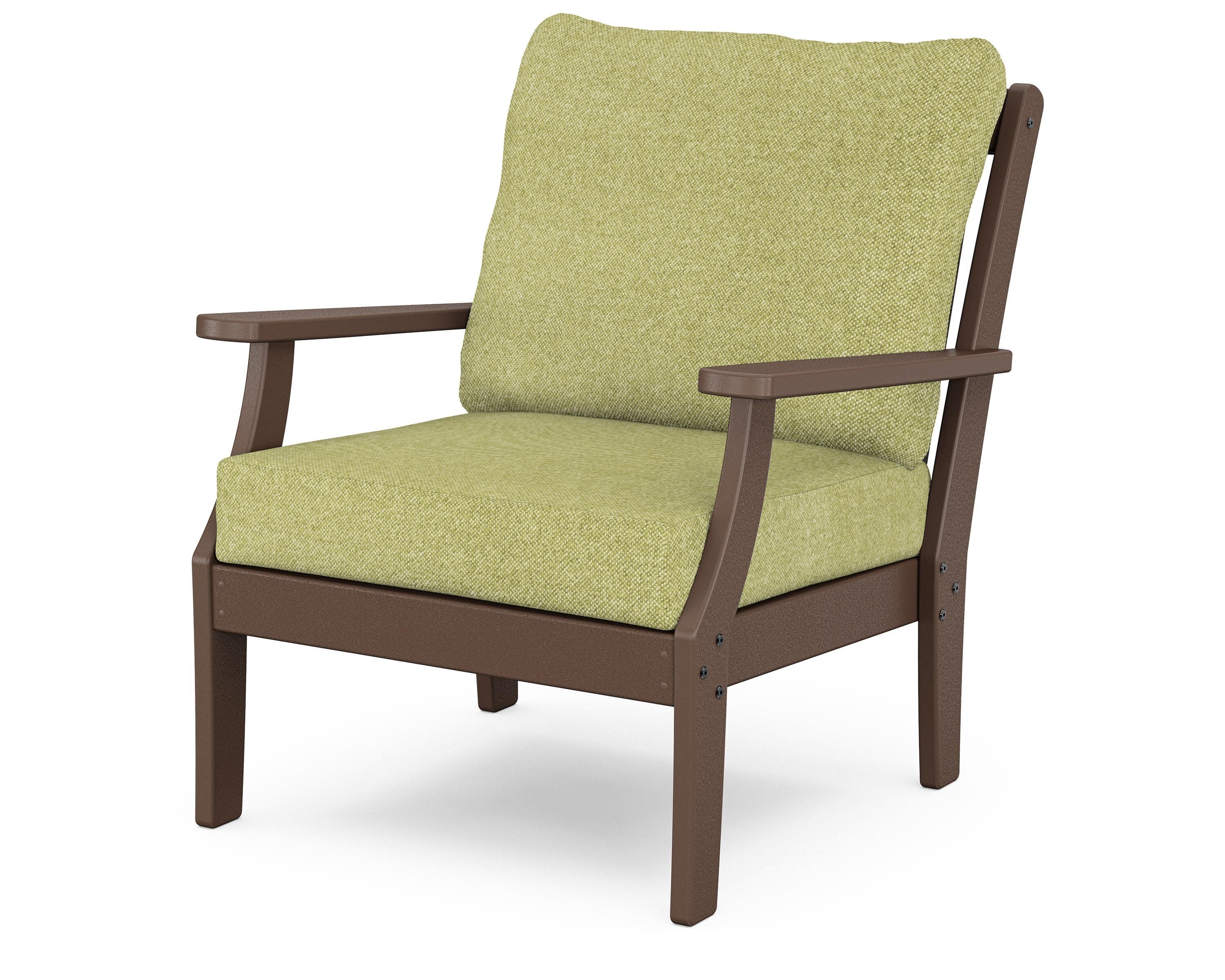 Yacht Club Deep Seating Chair in Vintage Lantern / Chartreuse Boucle
