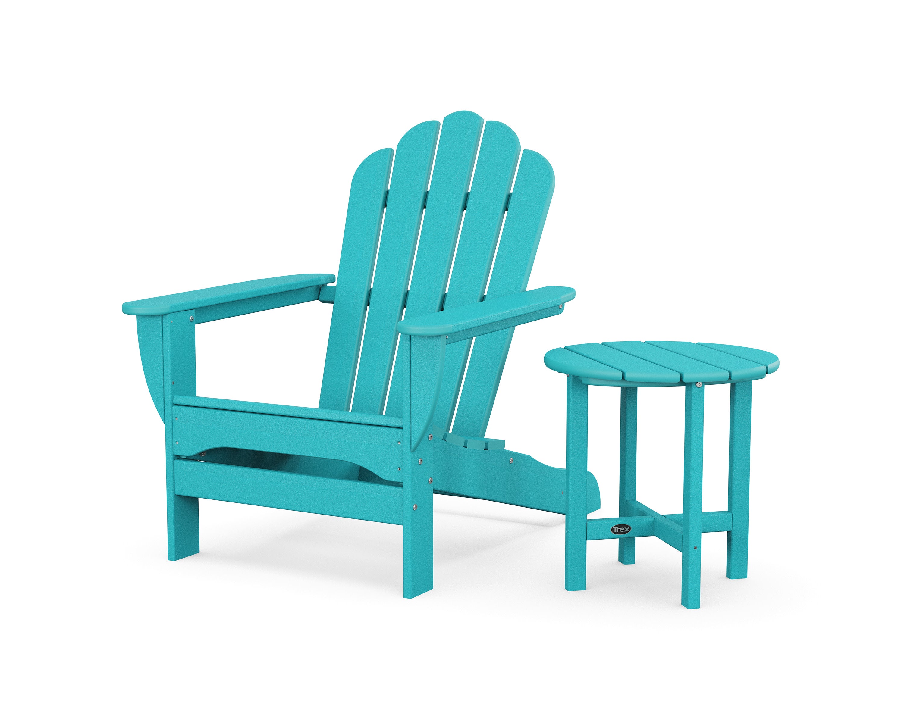Monterey Bay Oversized Adirondack Chair with Side Table in Aruba