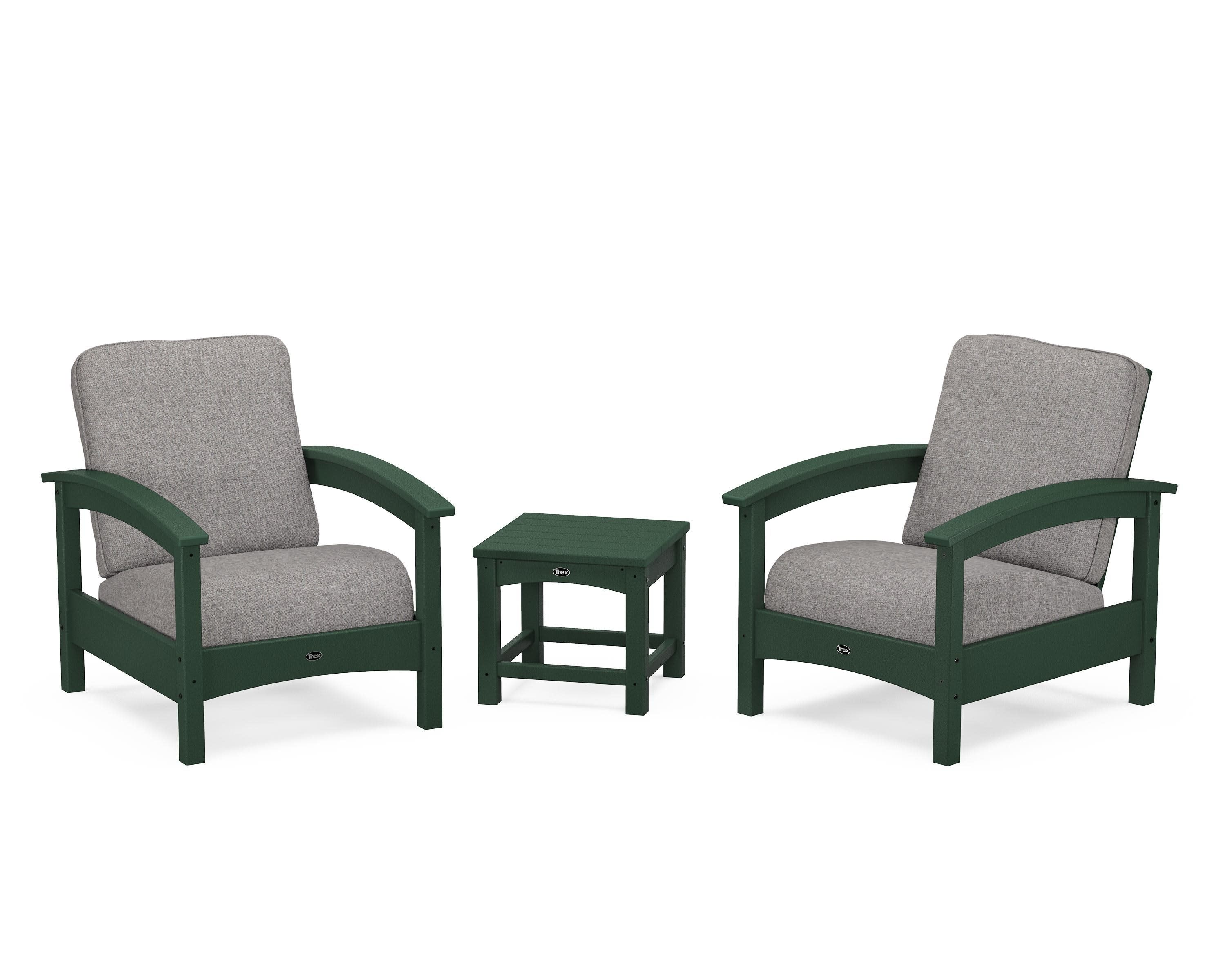 Rockport Club 3-Piece Deep Seating Conversation Set in Rainforest Canopy / Grey Mist
