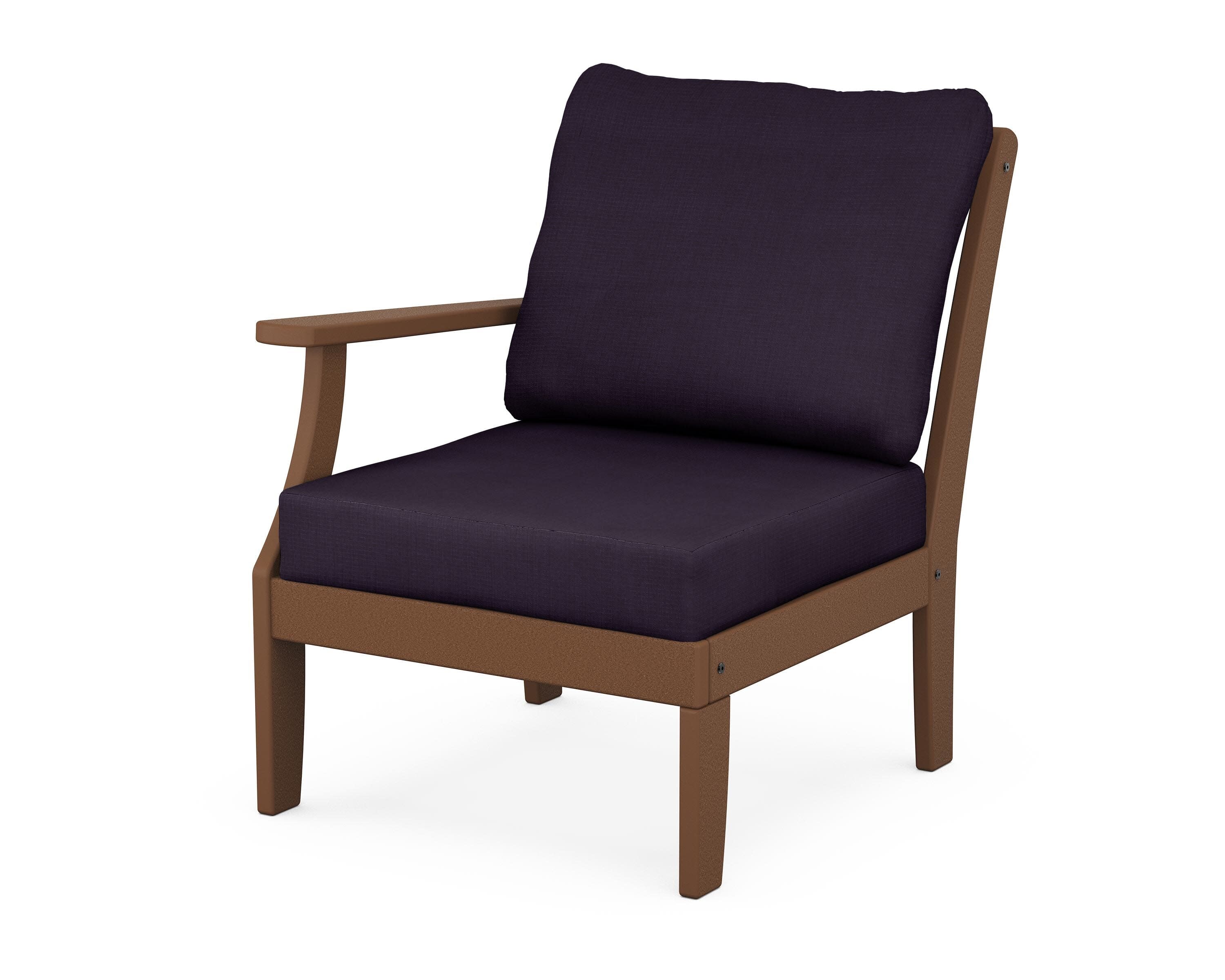 Yacht Club Modular Left Arm Chair in Tree House / Navy Linen