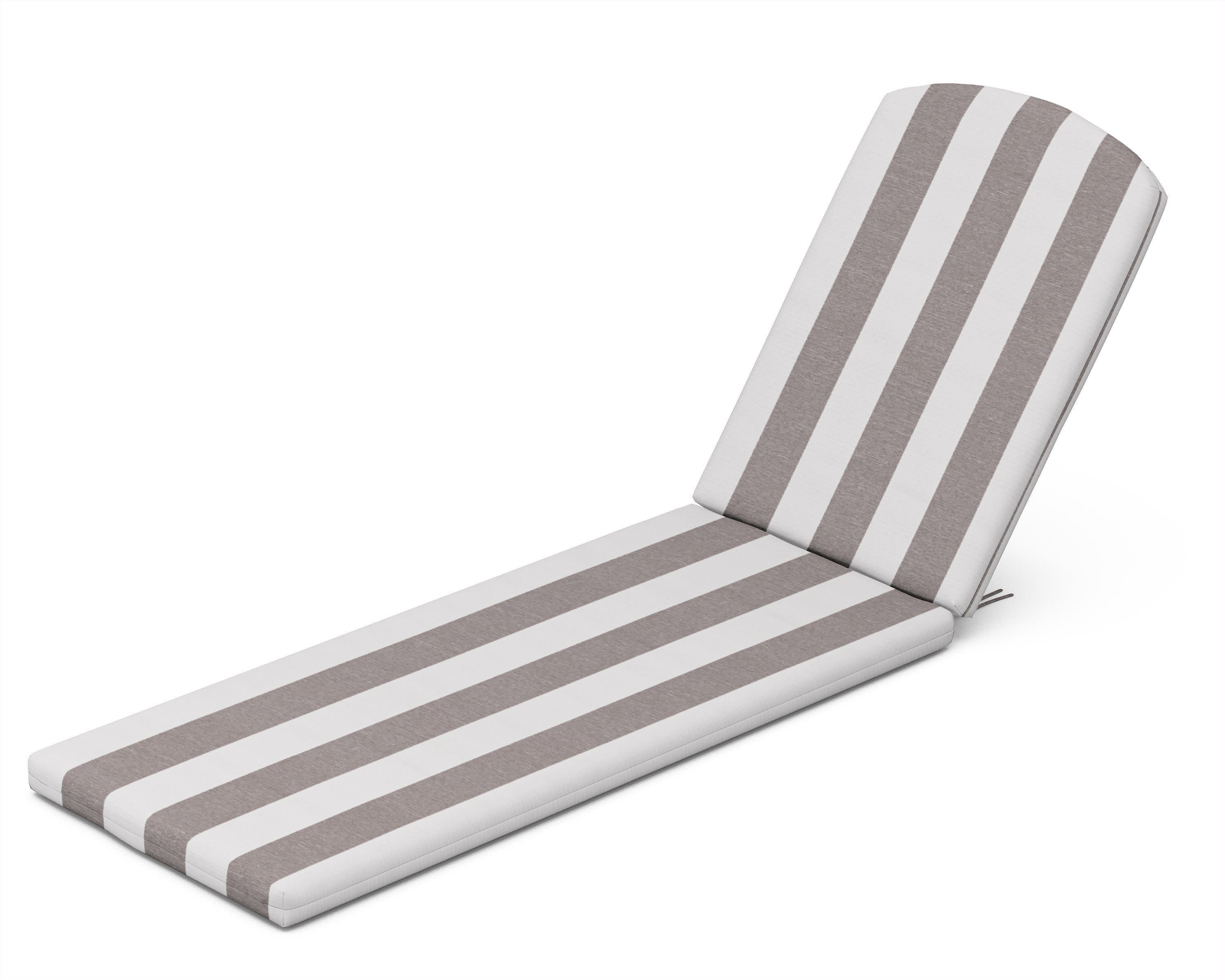 Chaise Cushion - 77"D x 21.25"W x 2.5"H in Cabana Stripe Grey Mist