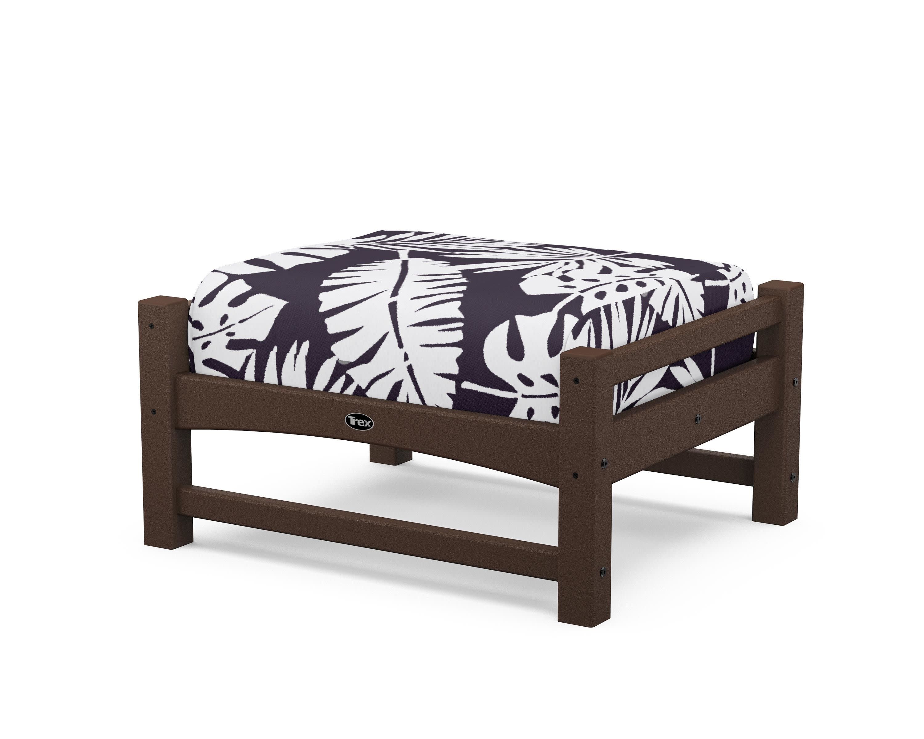 Rockport Club Ottoman in Vintage Lantern / Leaf Navy