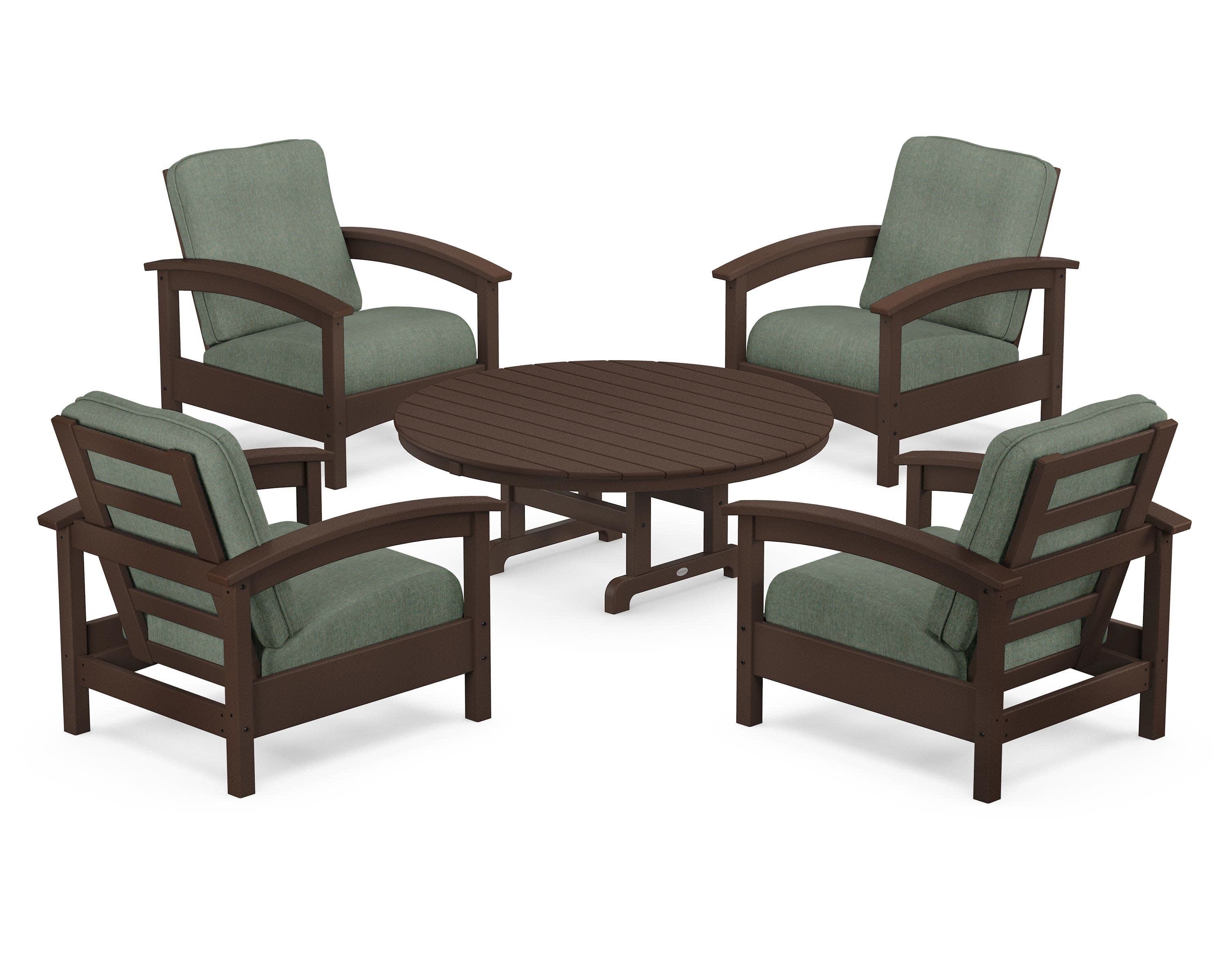 Rockport 5-Piece Deep Seating Set in Vintage Lantern / Cast Sage