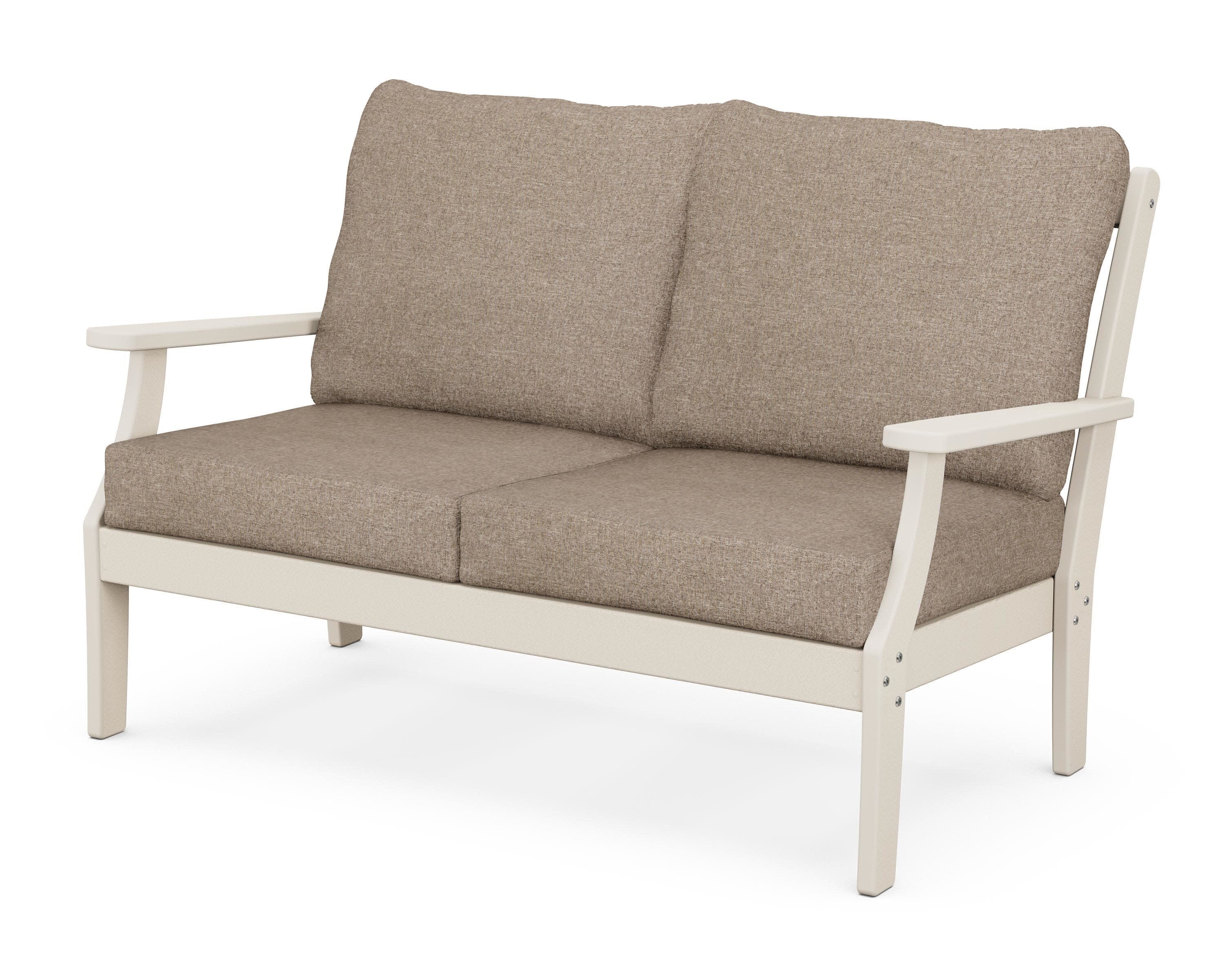 Yacht Club Deep Seating Loveseat in Sand Castle / Spiced Burlap