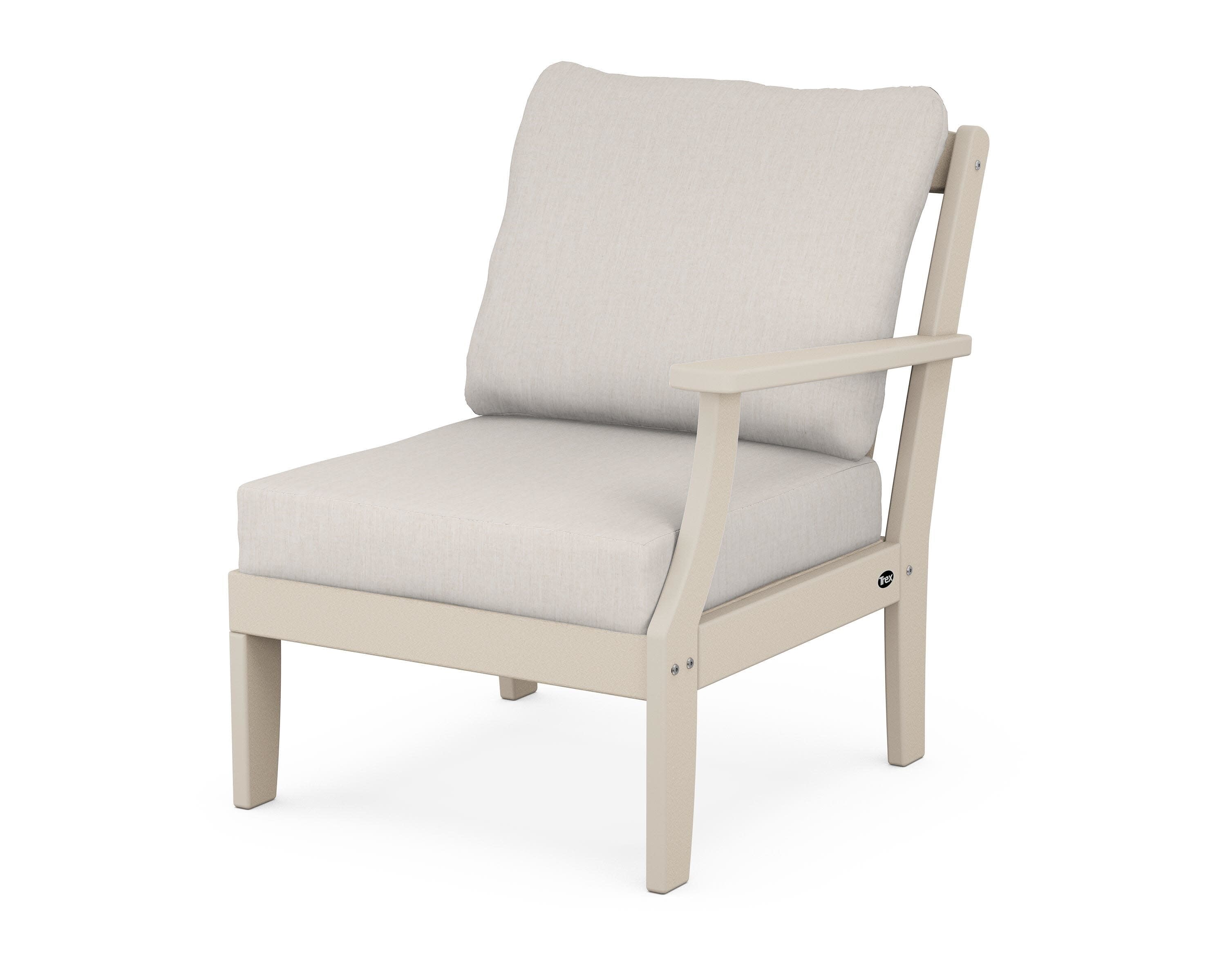 Yacht Club Modular Right Arm Chair in Sand Castle / Cast Ash