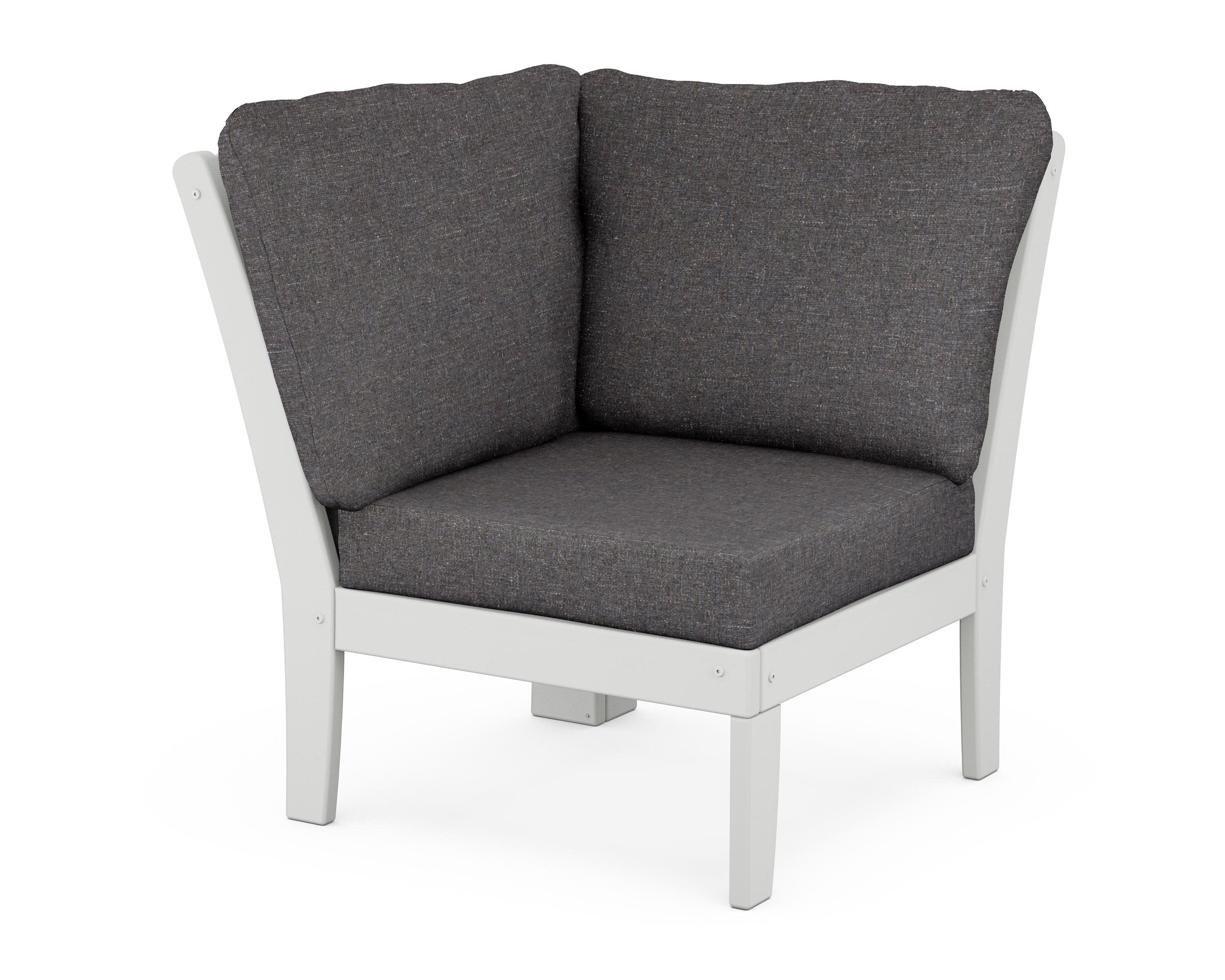 Yacht Club Modular Corner Chair in Classic White / Ash Charcoal