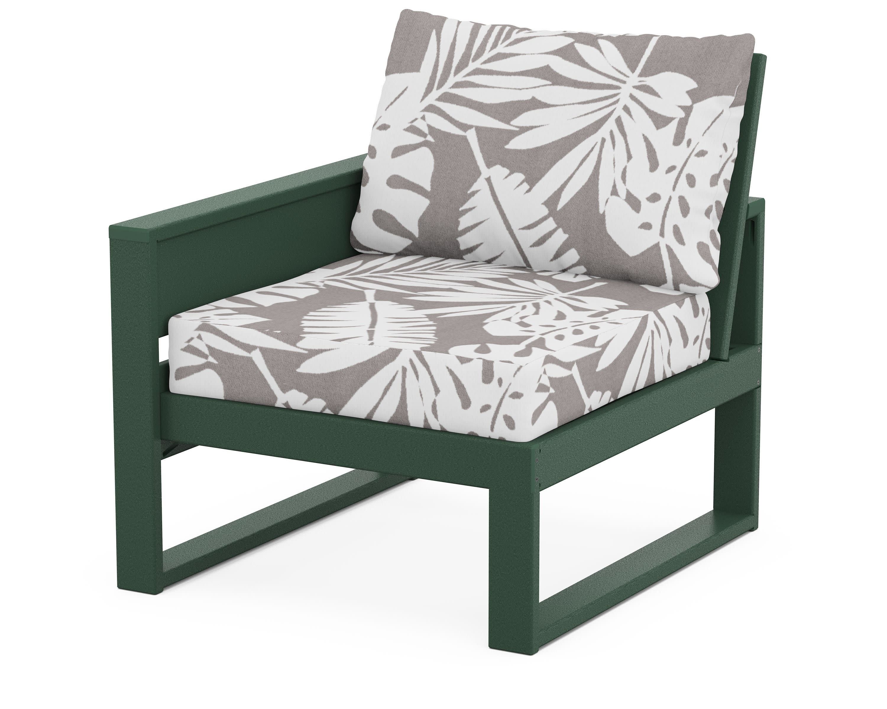 Eastport Modular Left Arm Chair in Rainforest Canopy / Leaf Grey Mist