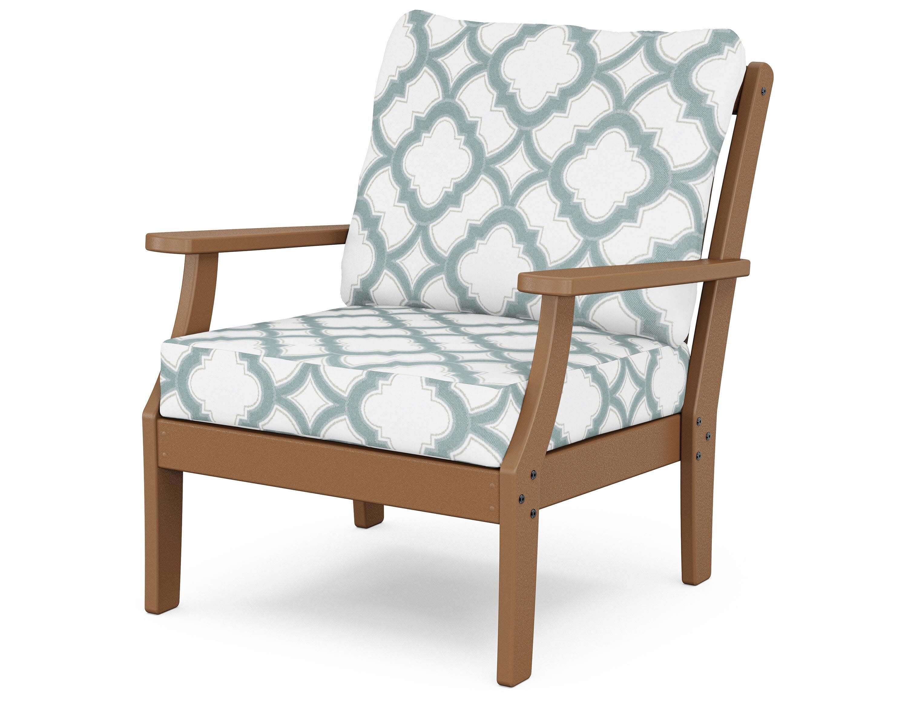 Yacht Club Deep Seating Chair in Tree House / Trellis Glacier Spa