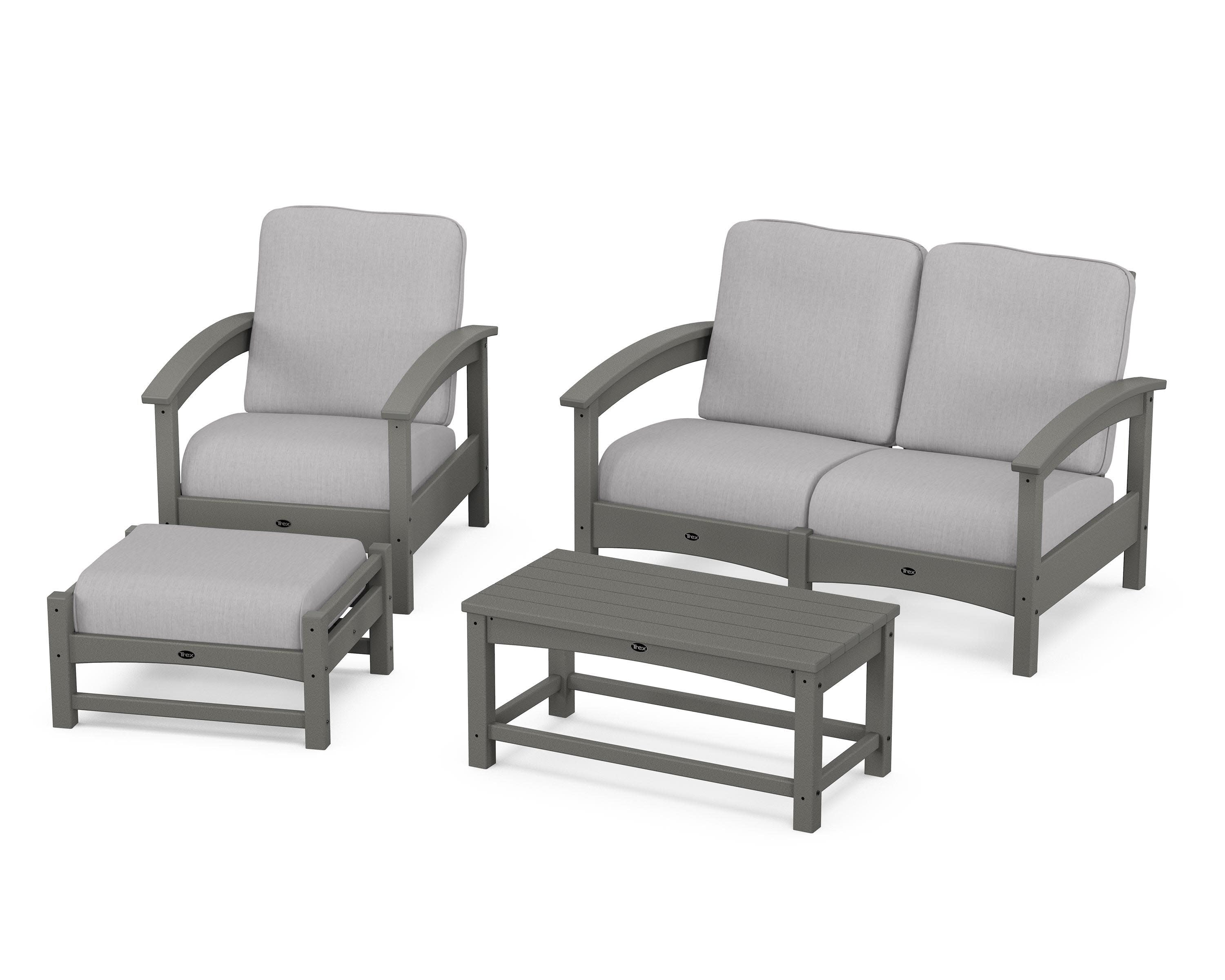 Rockport 4-Piece Deep Seating Conversation Group in Stepping Stone / Granite