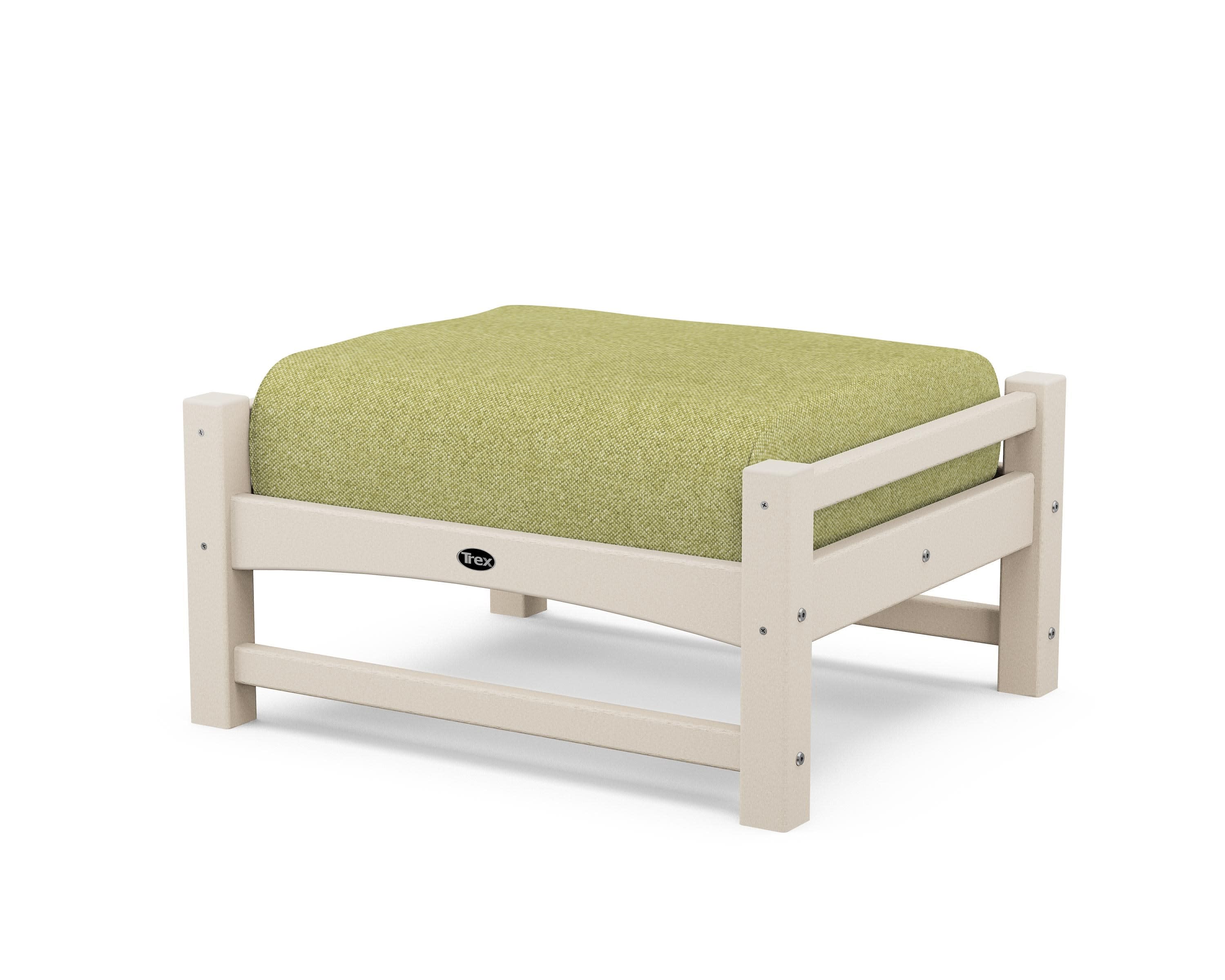 Rockport Club Ottoman in Sand Castle / Chartreuse Boucle