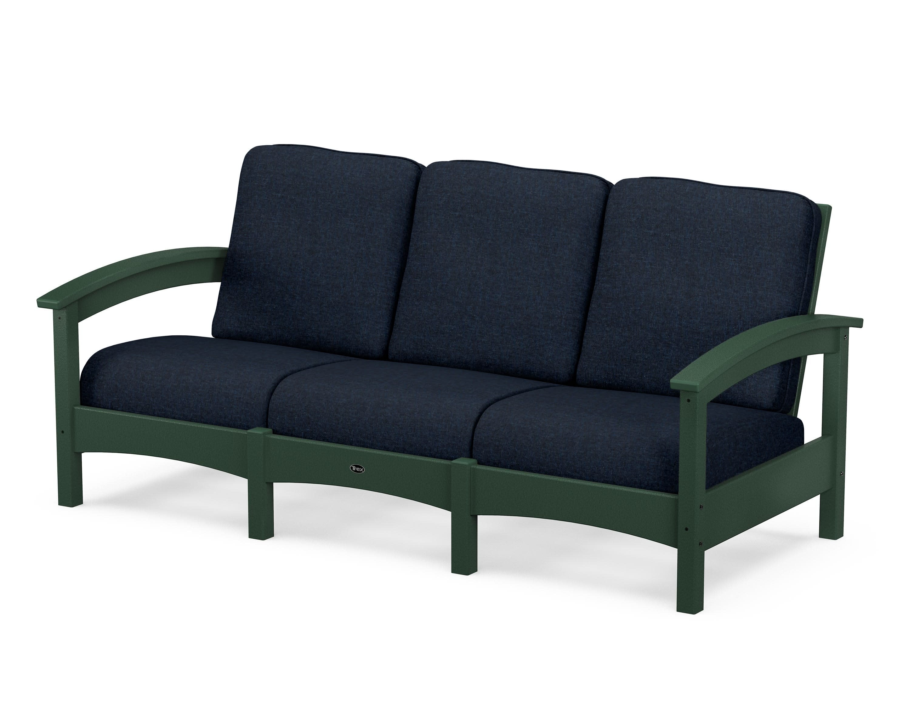 Rockport Club Sofa in Rainforest Canopy / Marine Indigo