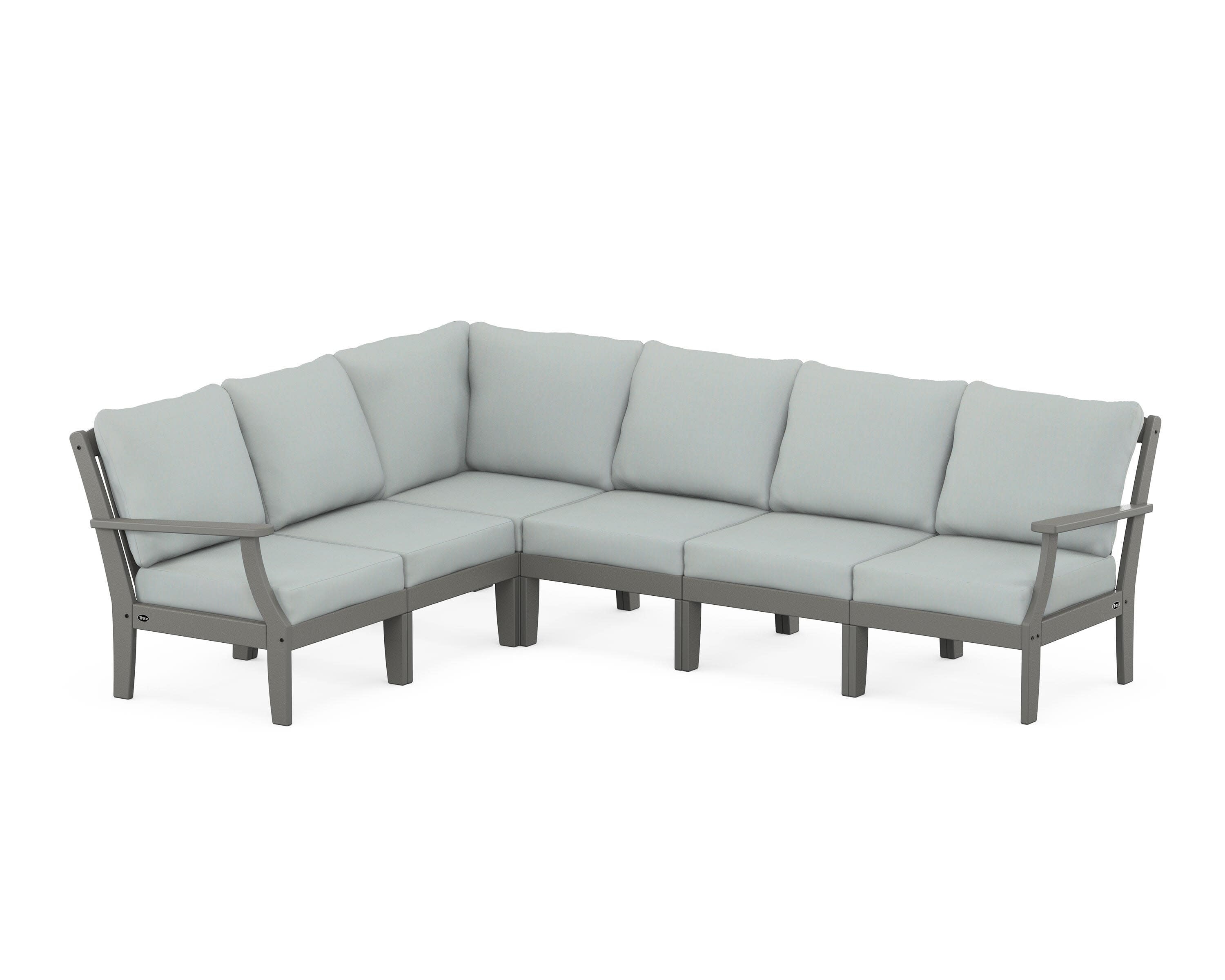 Yacht Club Modular 6-Piece Deep Seating Set in Stepping Stone / Spa