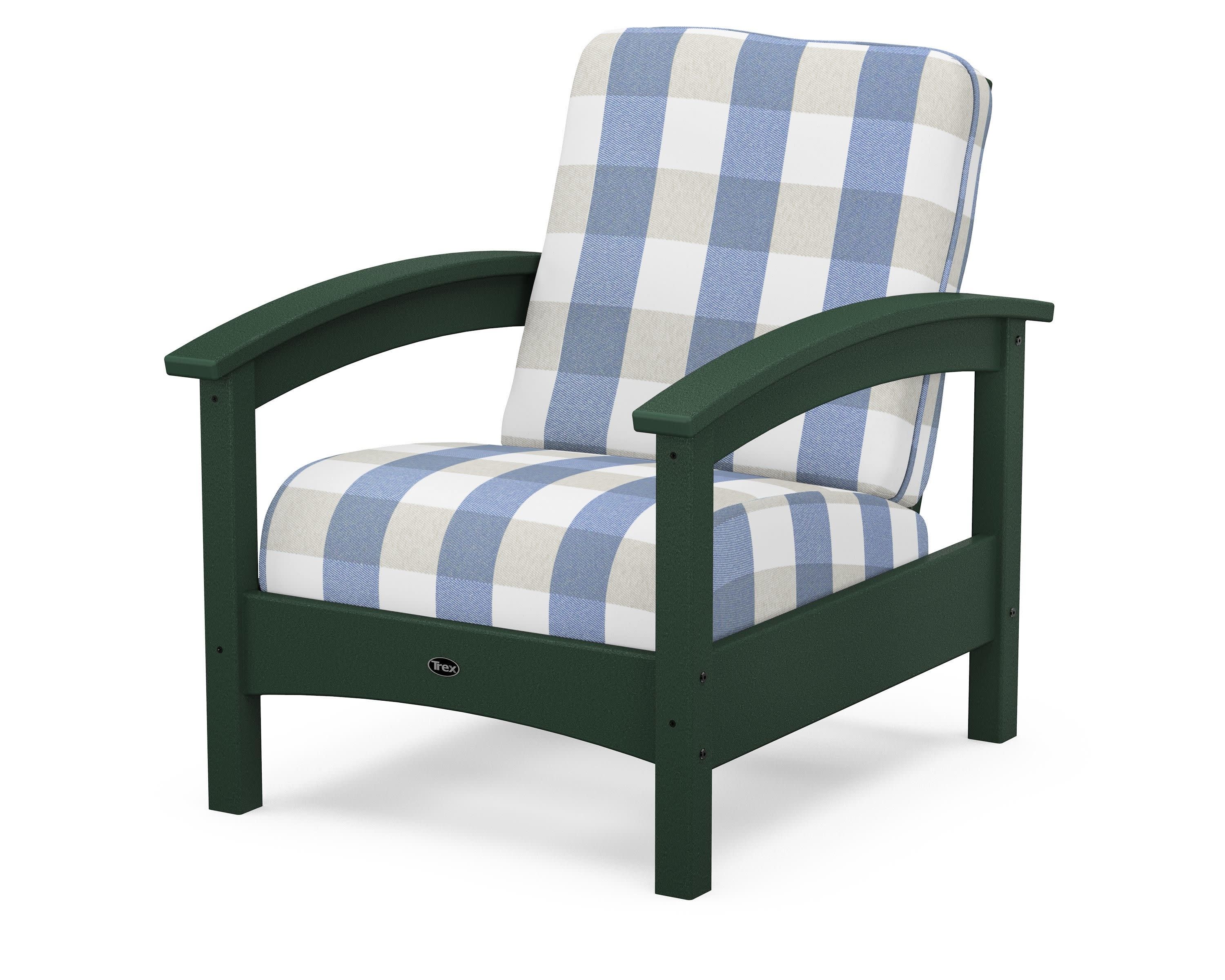 Rockport Club Chair in Rainforest Canopy / Buffalo Plaid Sky Blue
