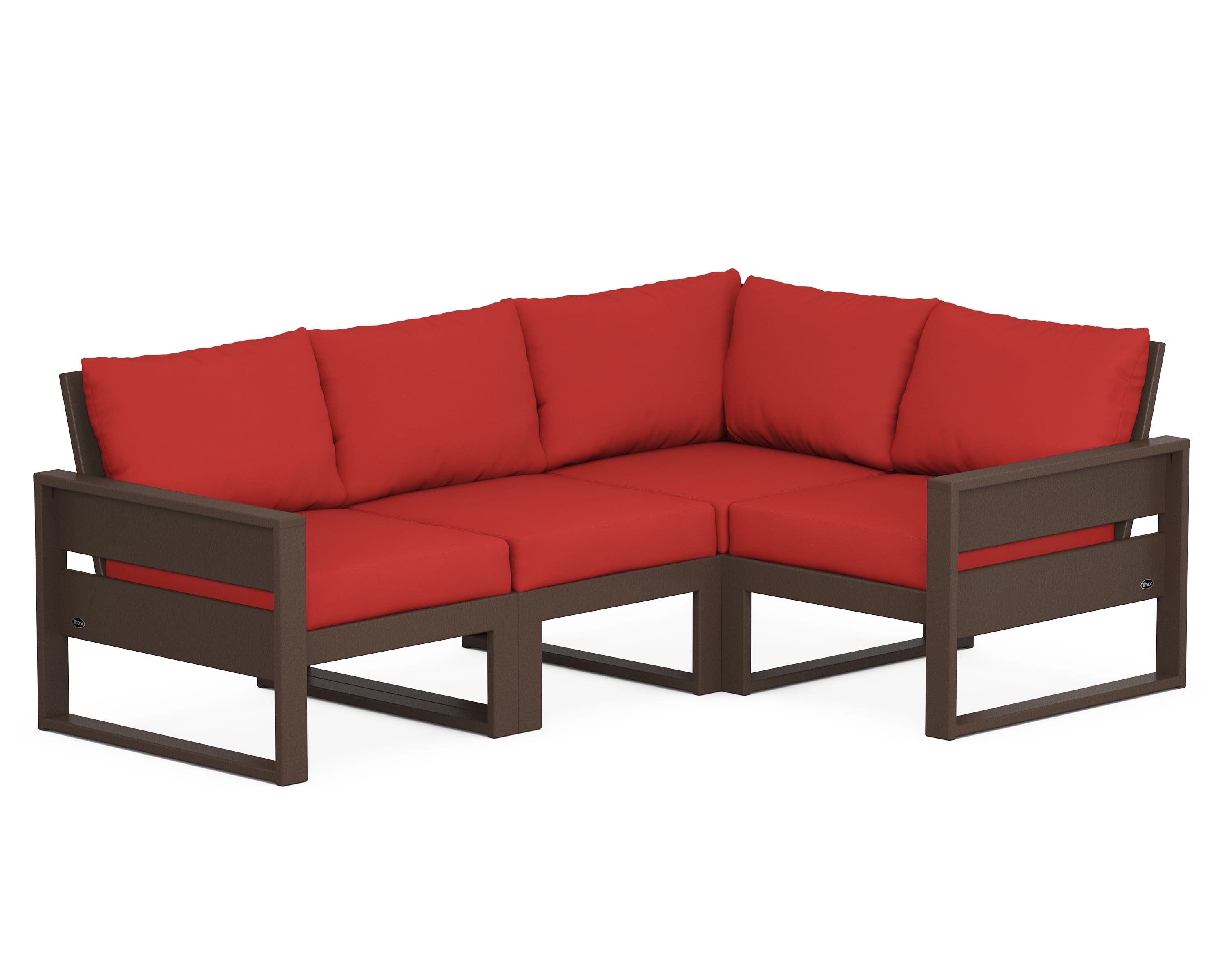 Eastport 4- Piece Sectional in Vintage Lantern / Crimson Linen