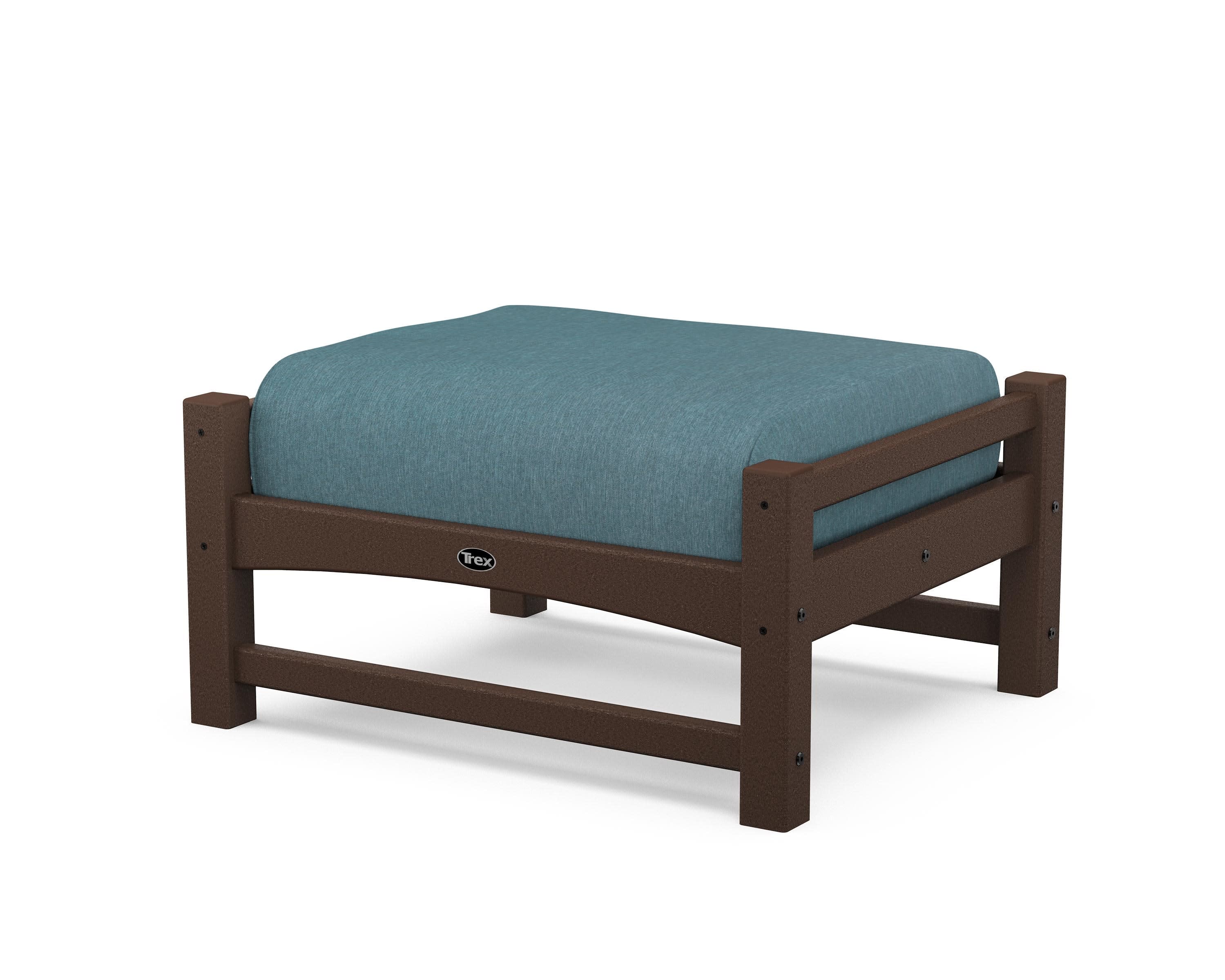 Rockport Club Ottoman in Vintage Lantern / Ocean Teal