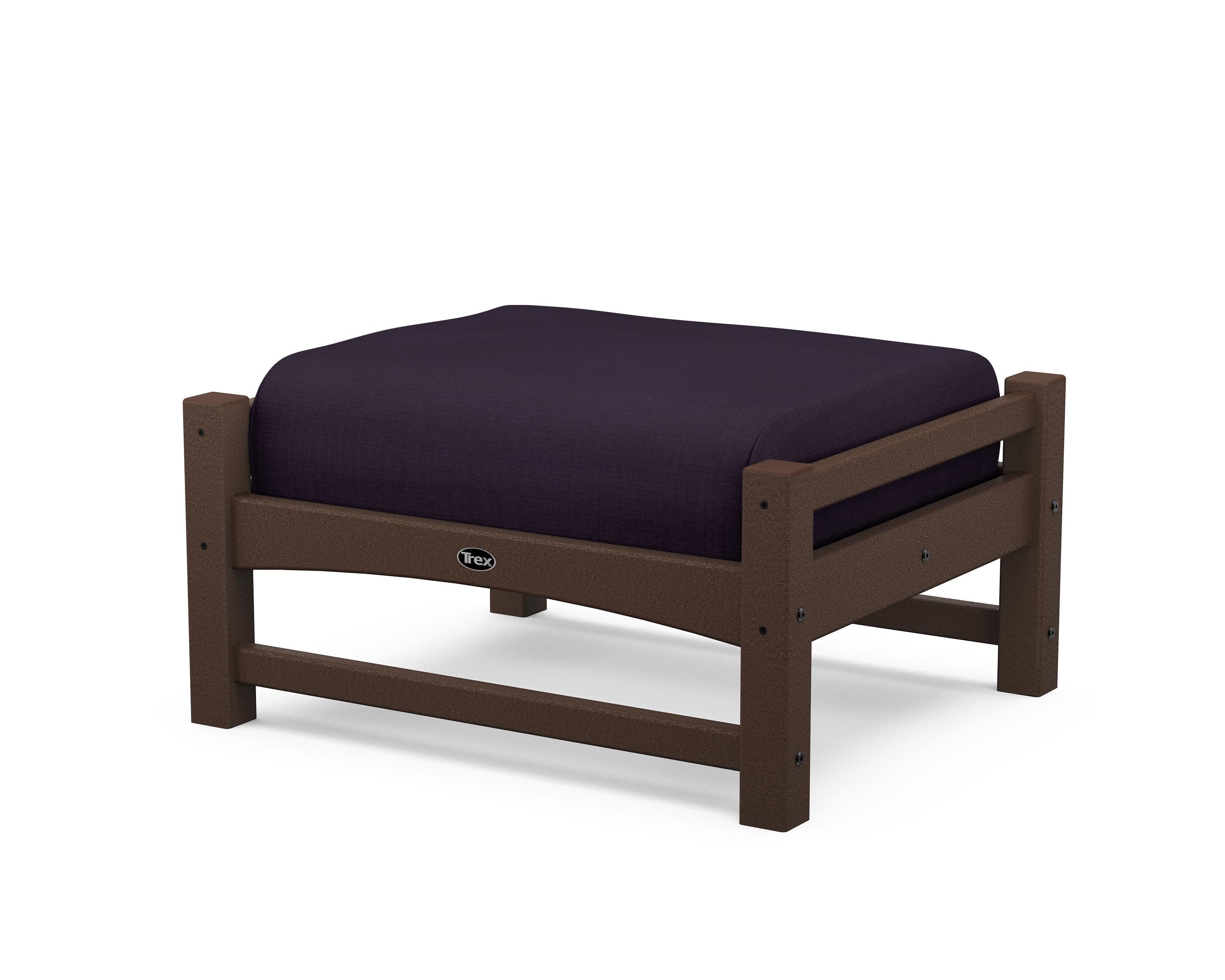 Rockport Club Ottoman in Vintage Lantern / Navy Linen