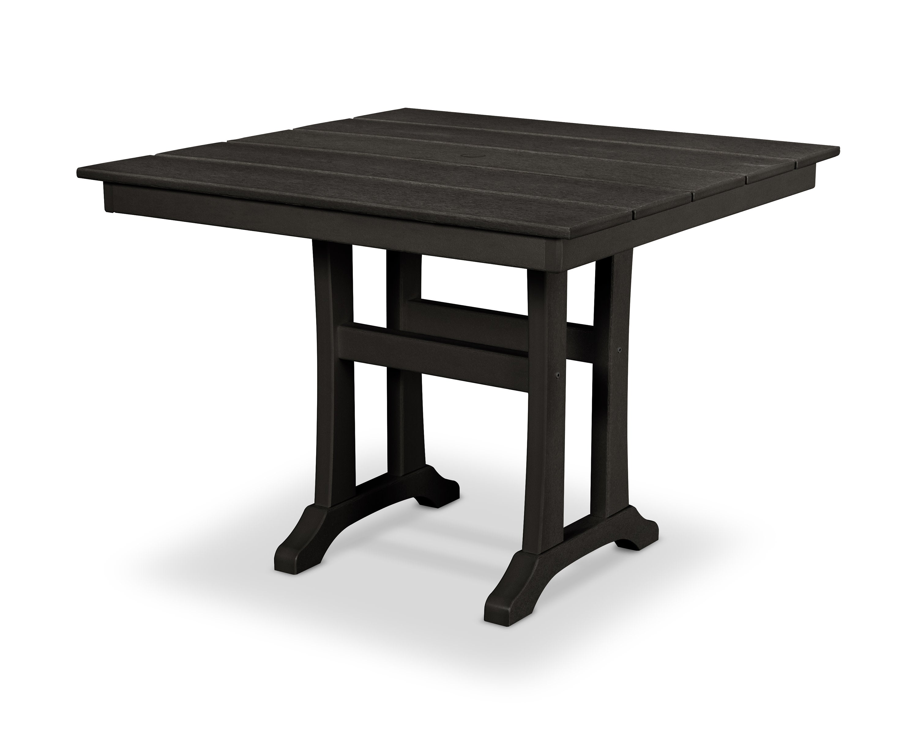 Farmhouse Trestle 37" Dining Table in Charcoal Black
