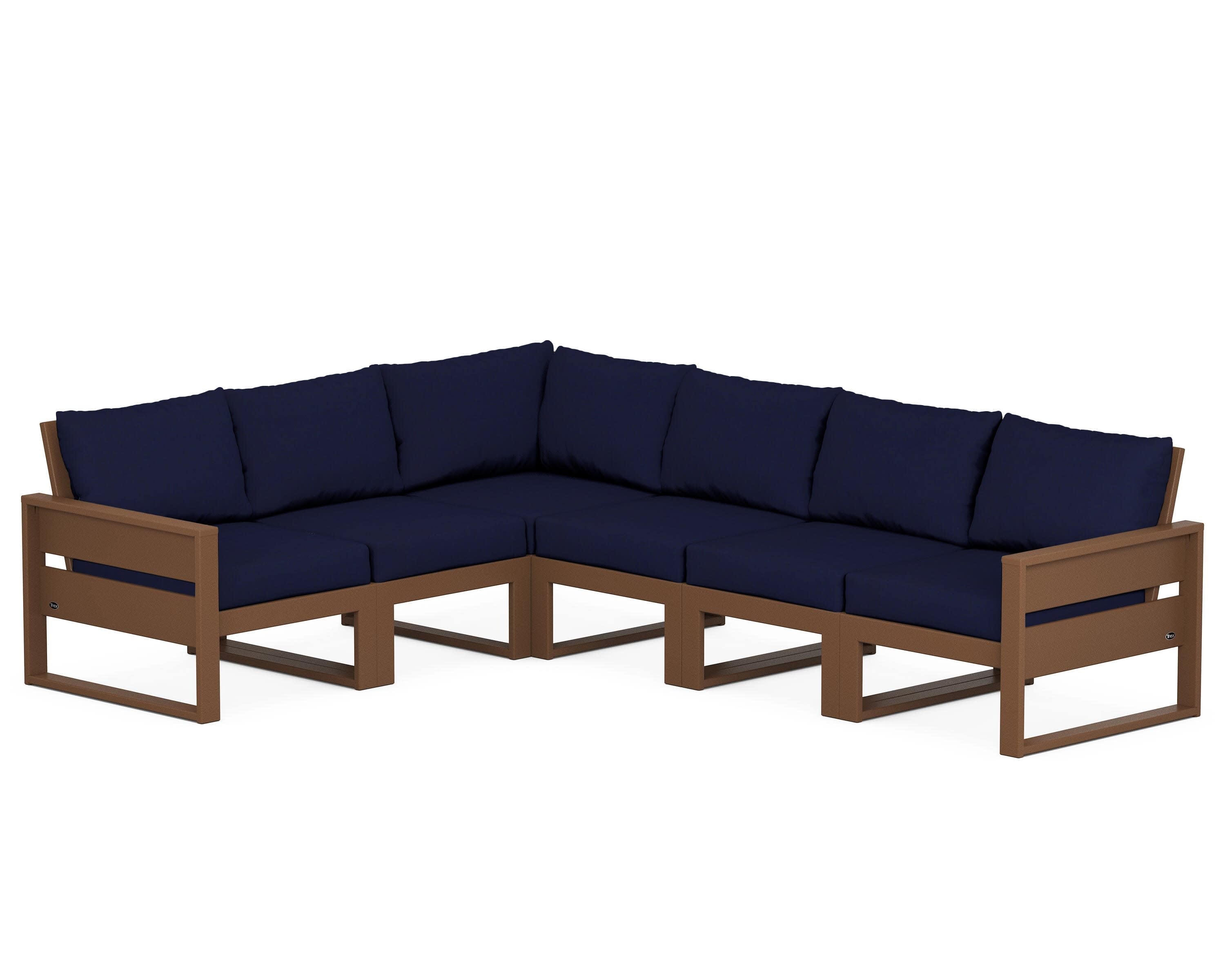 Eastport 6-Piece Sectional in Tree House / Navy