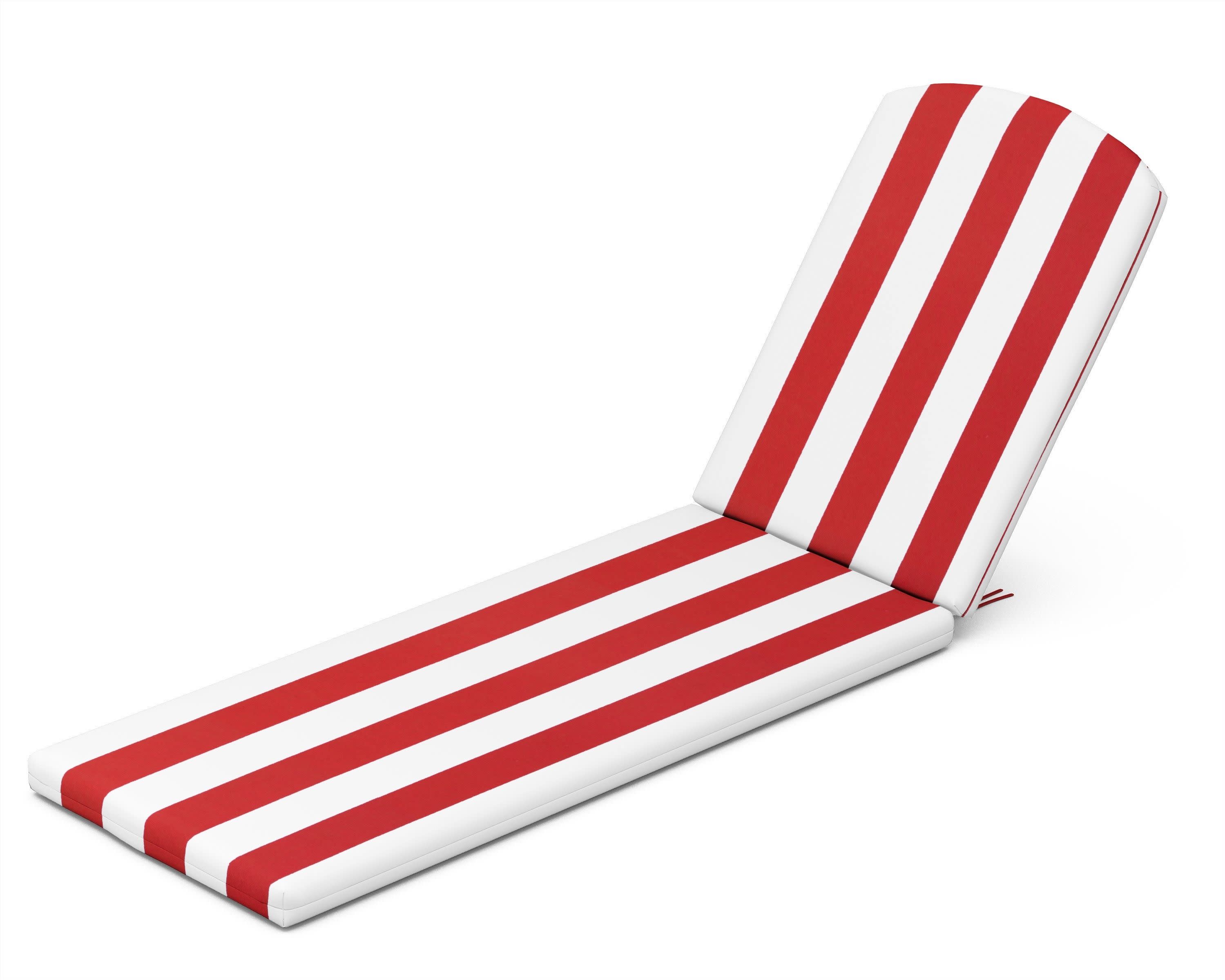 Chaise Cushion - 77"D x 21.25"W x 2.5"H in Cabana Stripe Crimson
