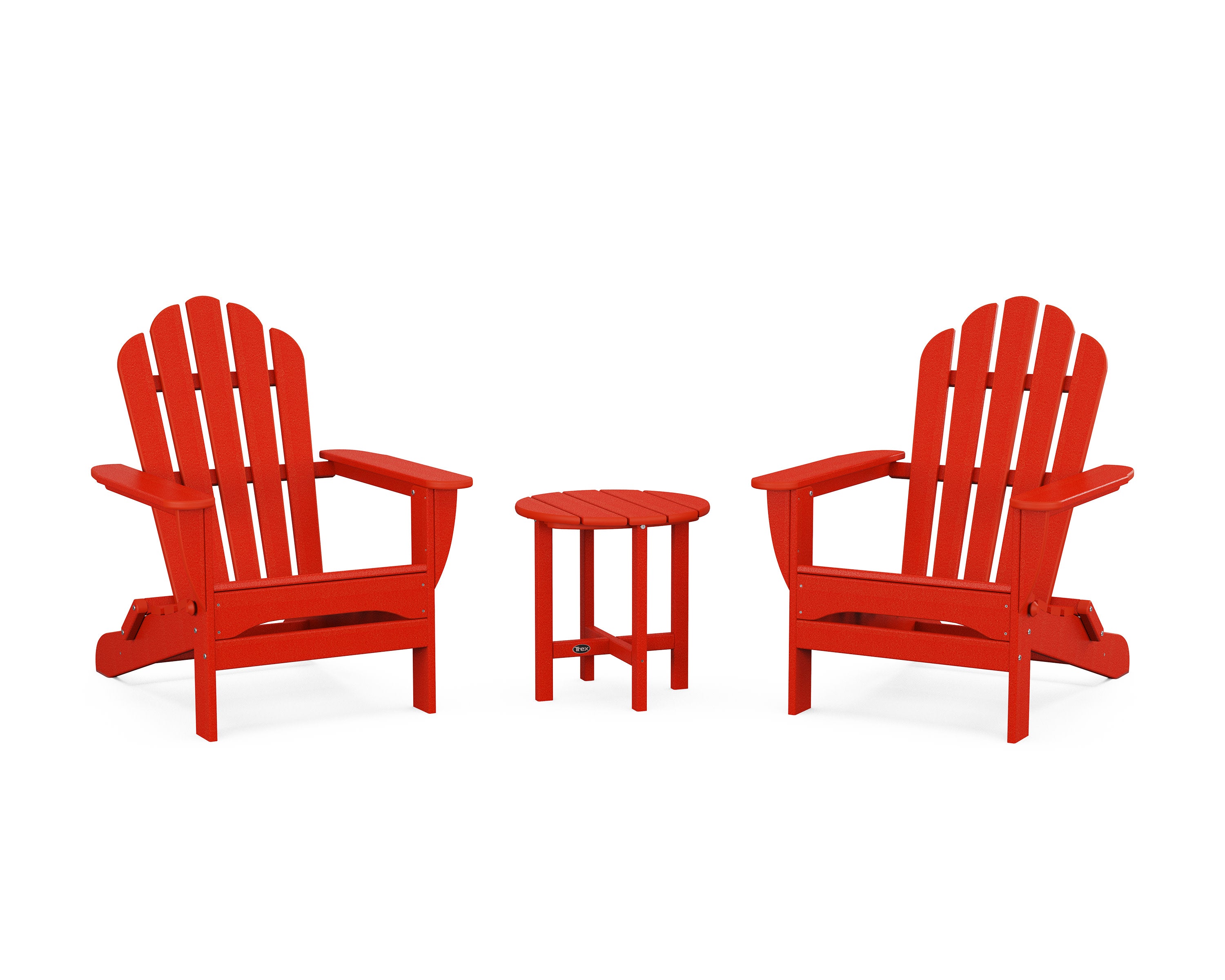 3-Piece Monterey Bay Folding Adirondack Set in Sunset Red