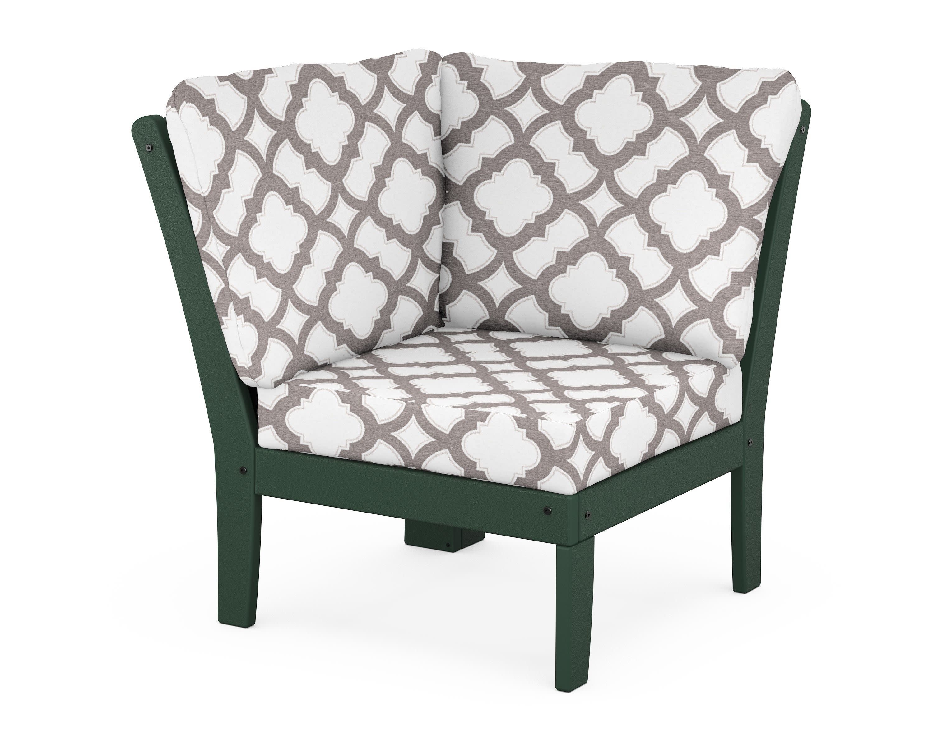 Yacht Club Modular Corner Chair in Rainforest Canopy / Trellis Grey Mist