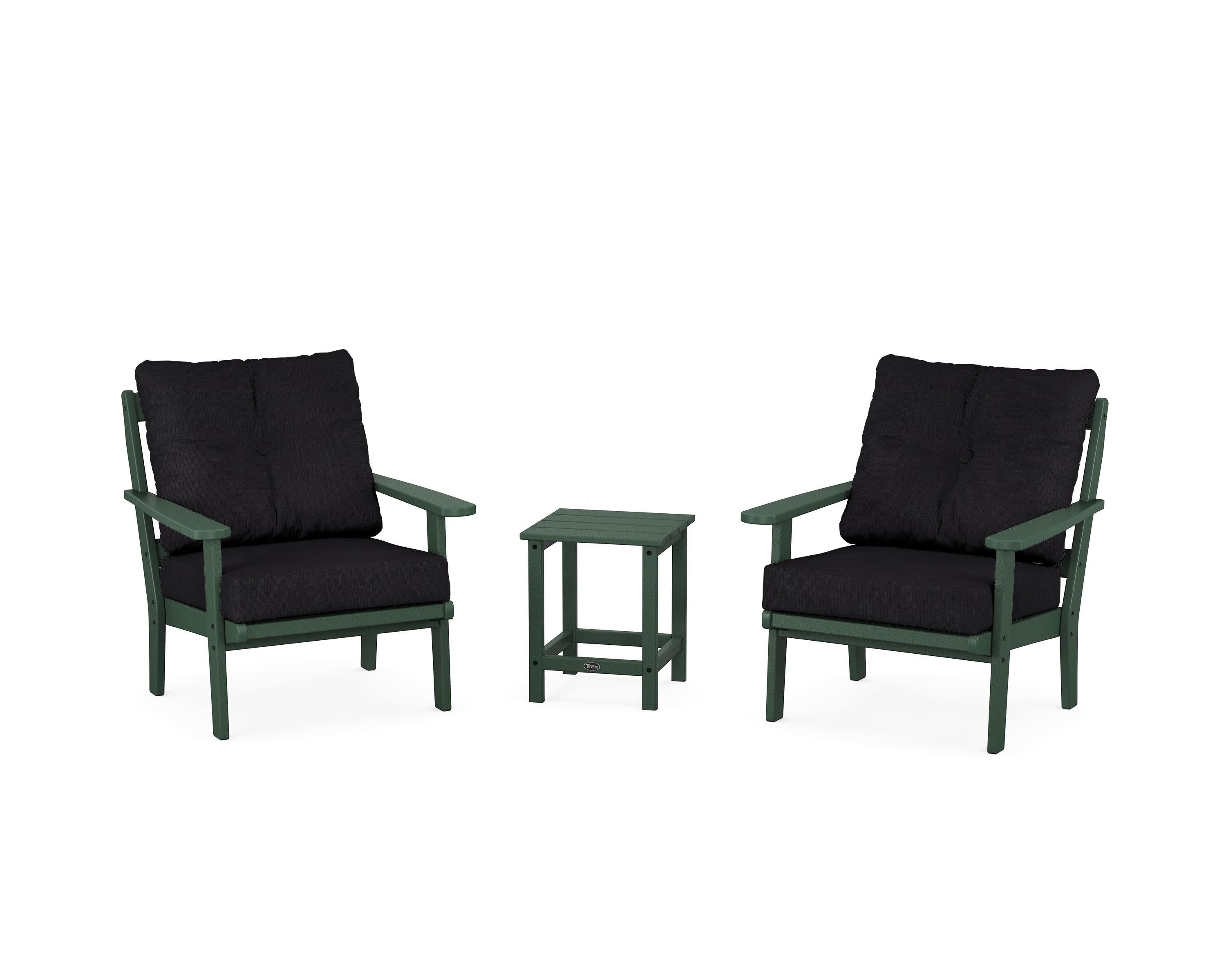 Cape Cod 3-Piece Deep Seating Set in Rainforest Canopy / Midnight Linen