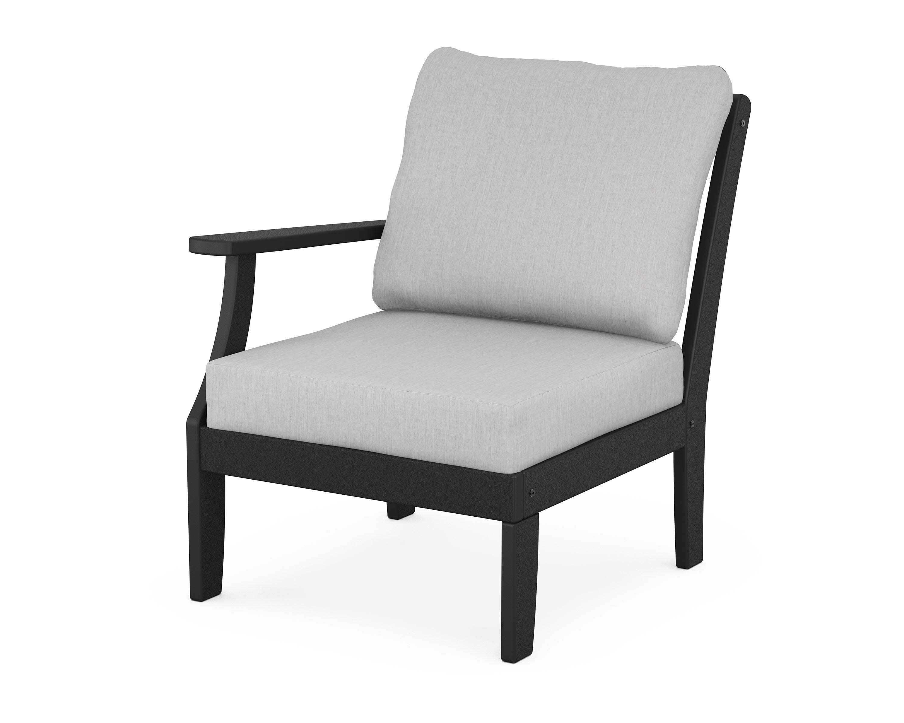 Yacht Club Modular Left Arm Chair in Charcoal Black / Granite
