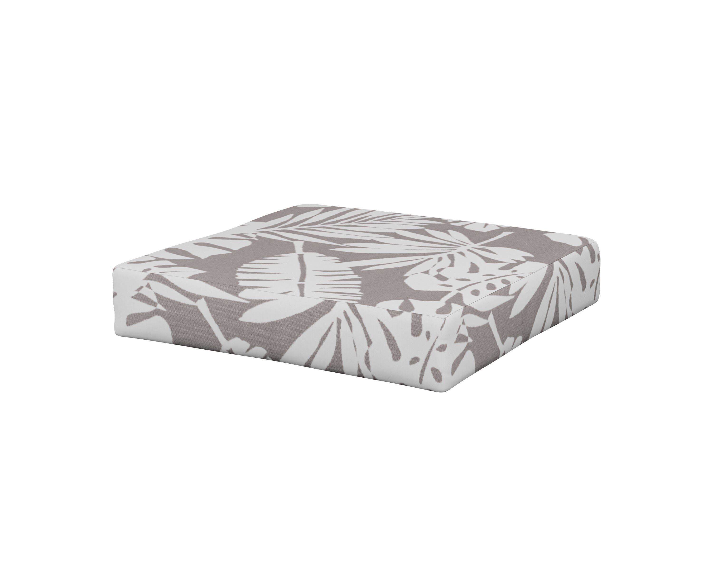 Modular Ottoman Cushion in Leaf Grey Mist