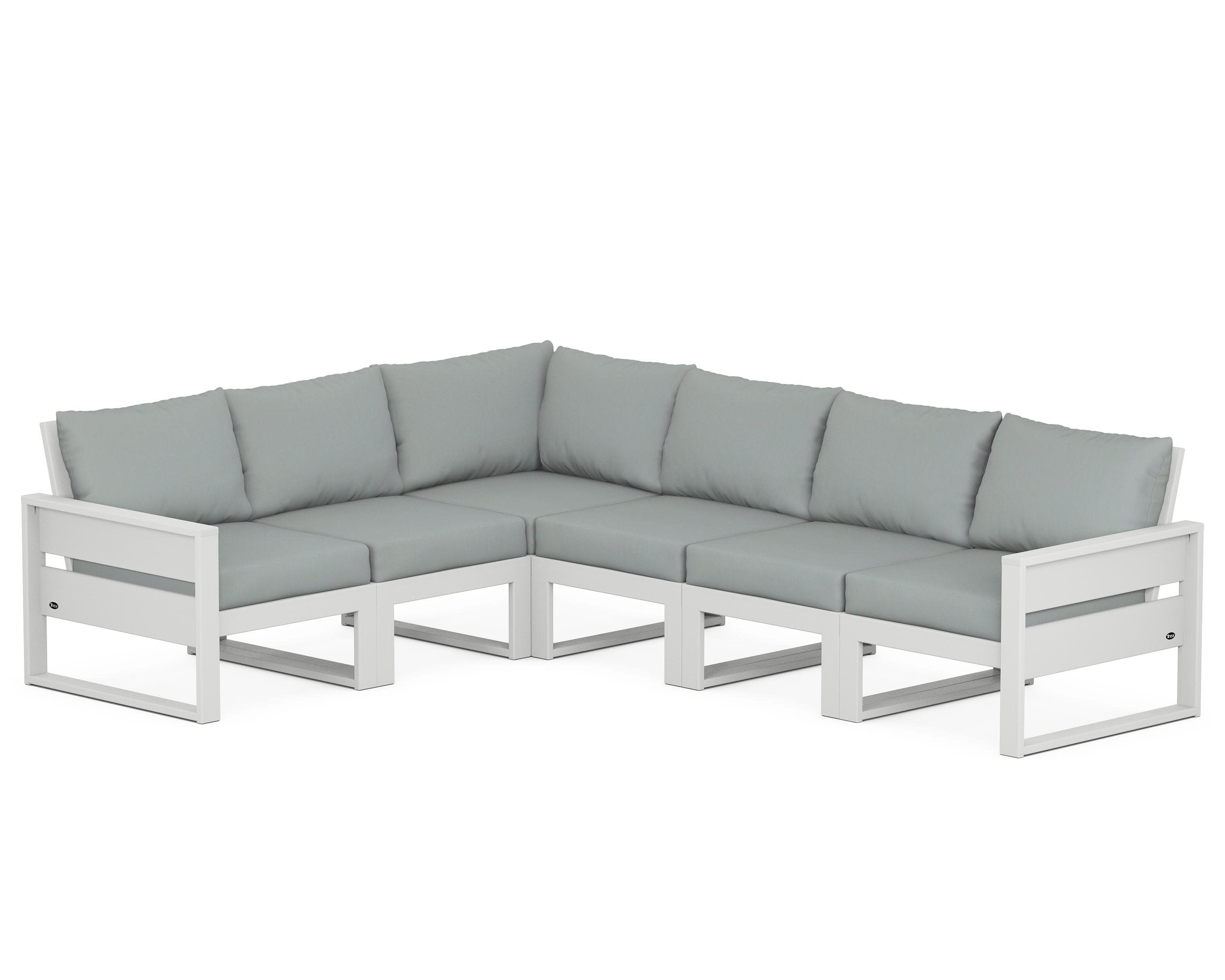 Eastport 6-Piece Sectional in Classic White / Spa