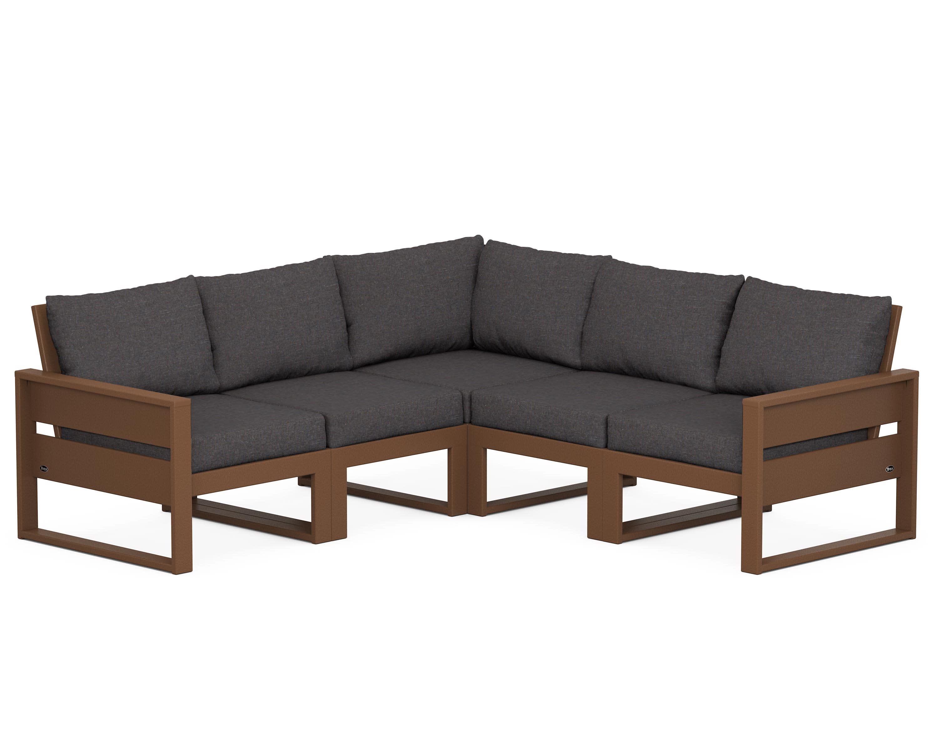 Eastport 5-Piece Sectional in Tree House / Ash Charcoal