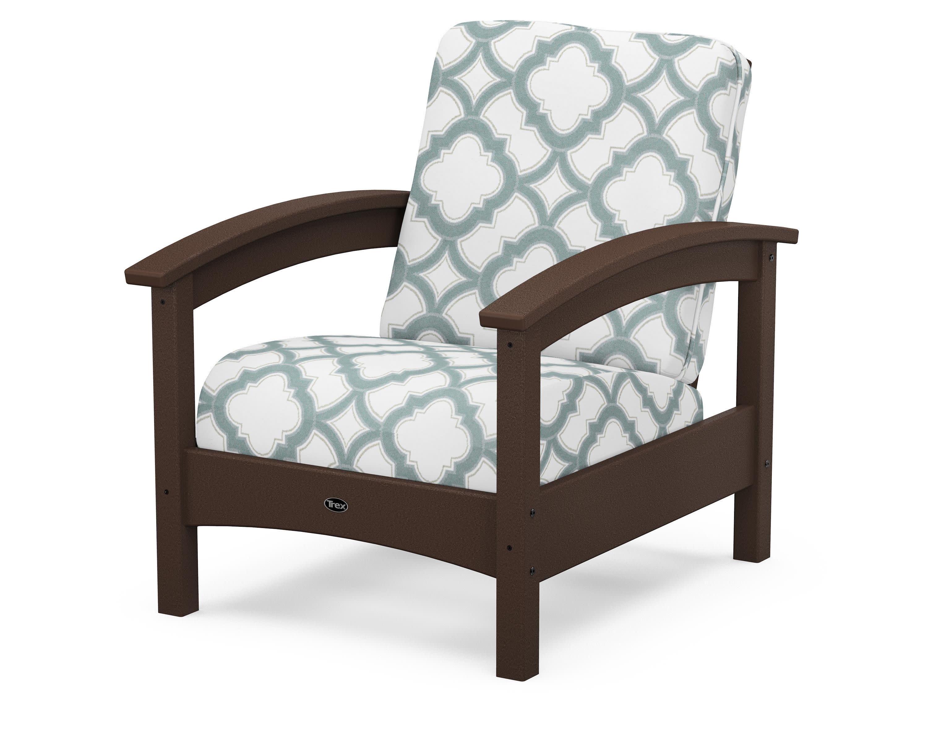 Rockport Club Chair in Vintage Lantern / Trellis Glacier Spa