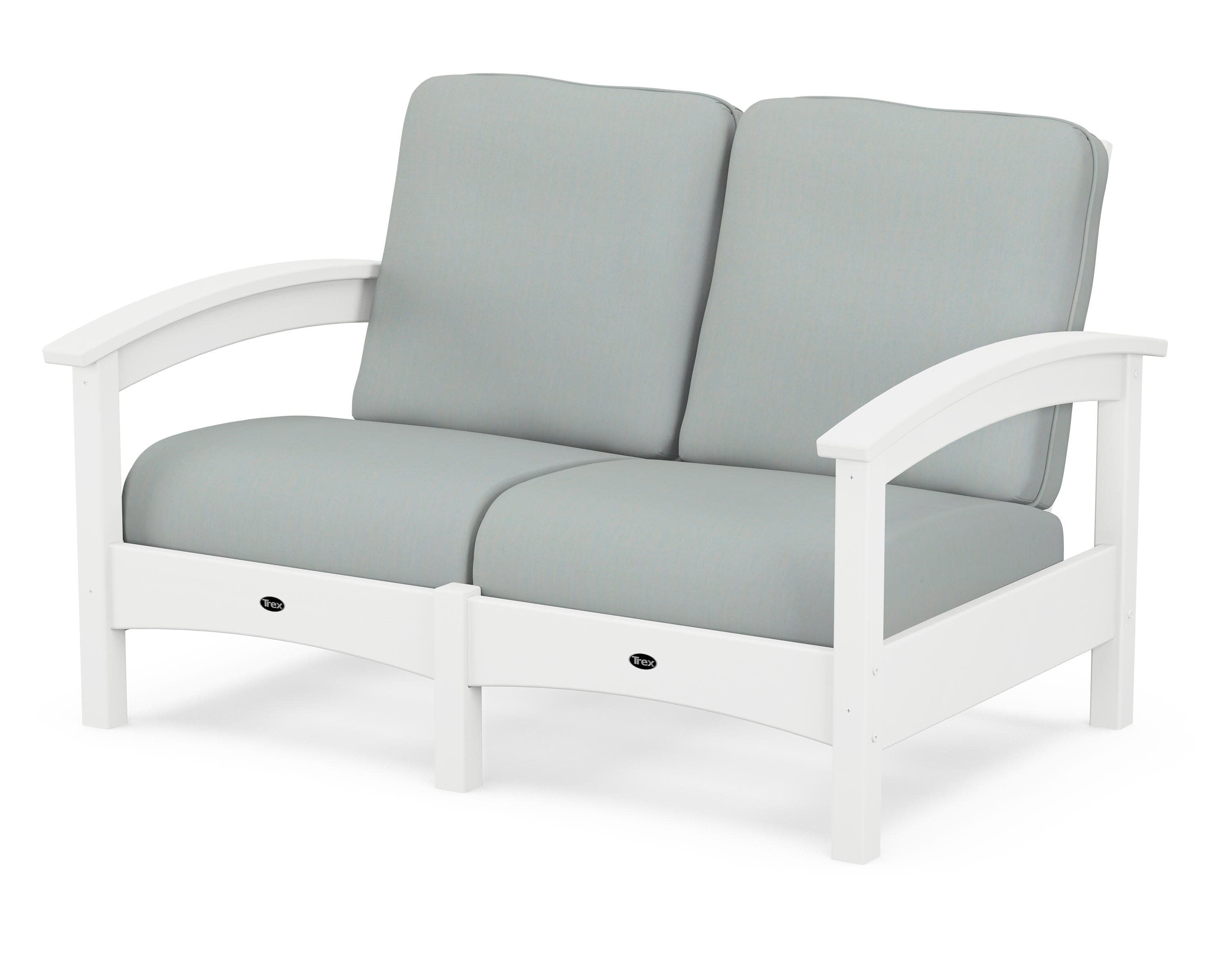 Rockport Club Loveseat in Classic White / Spa