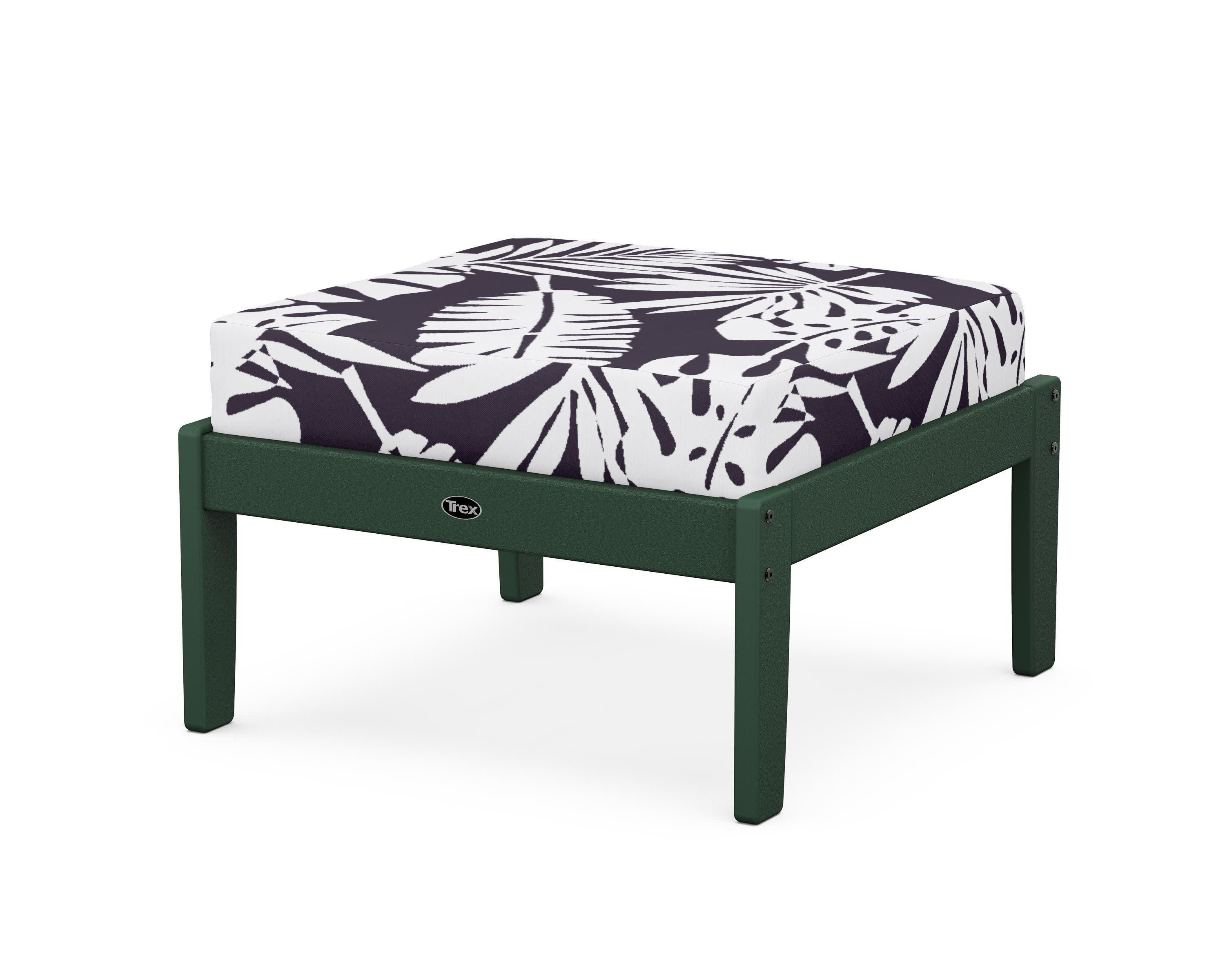 Yacht Club Deep Seating Ottoman in Rainforest Canopy / Leaf Navy