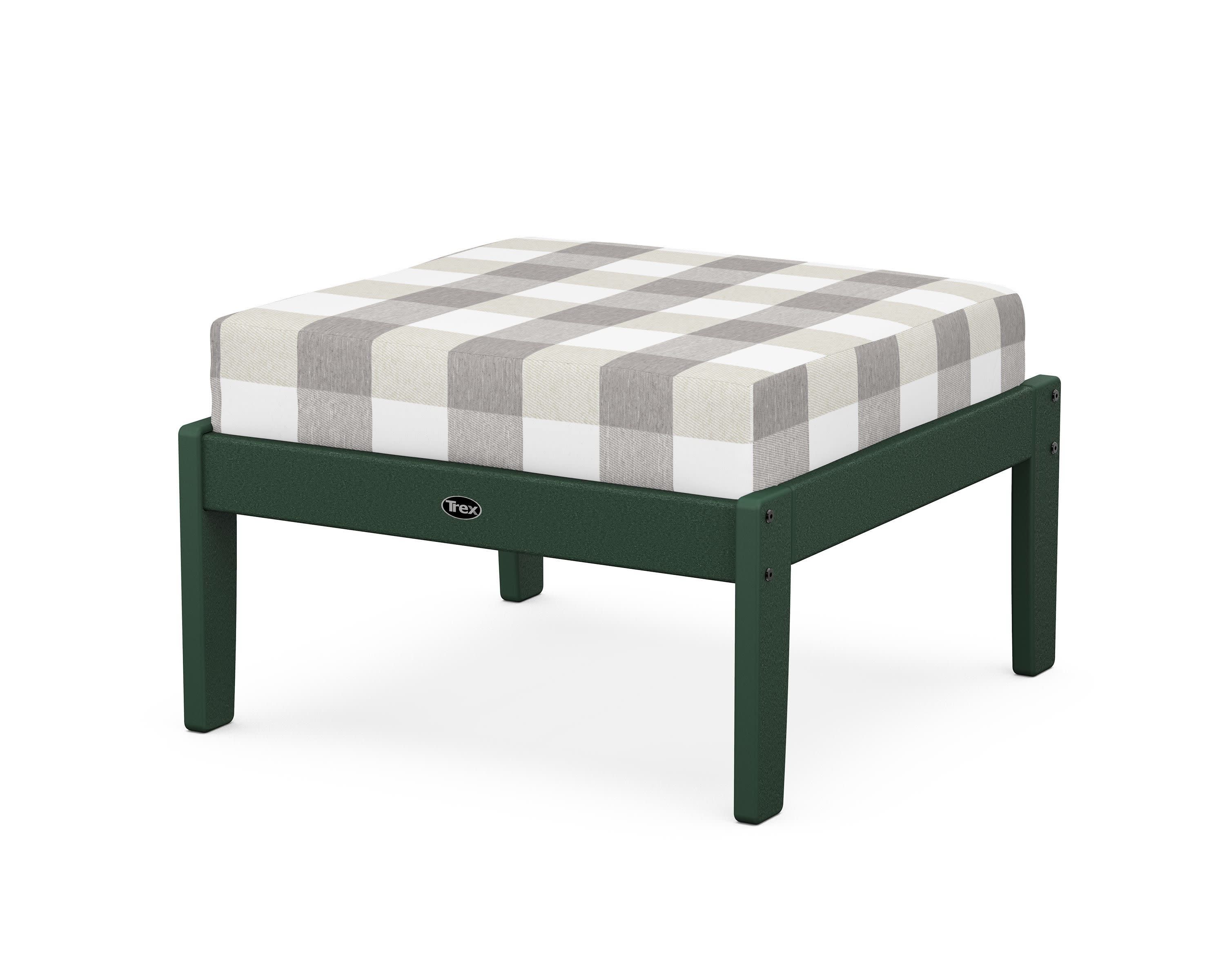 Yacht Club Deep Seating Ottoman in Rainforest Canopy / Buffalo Plaid Grey Mist