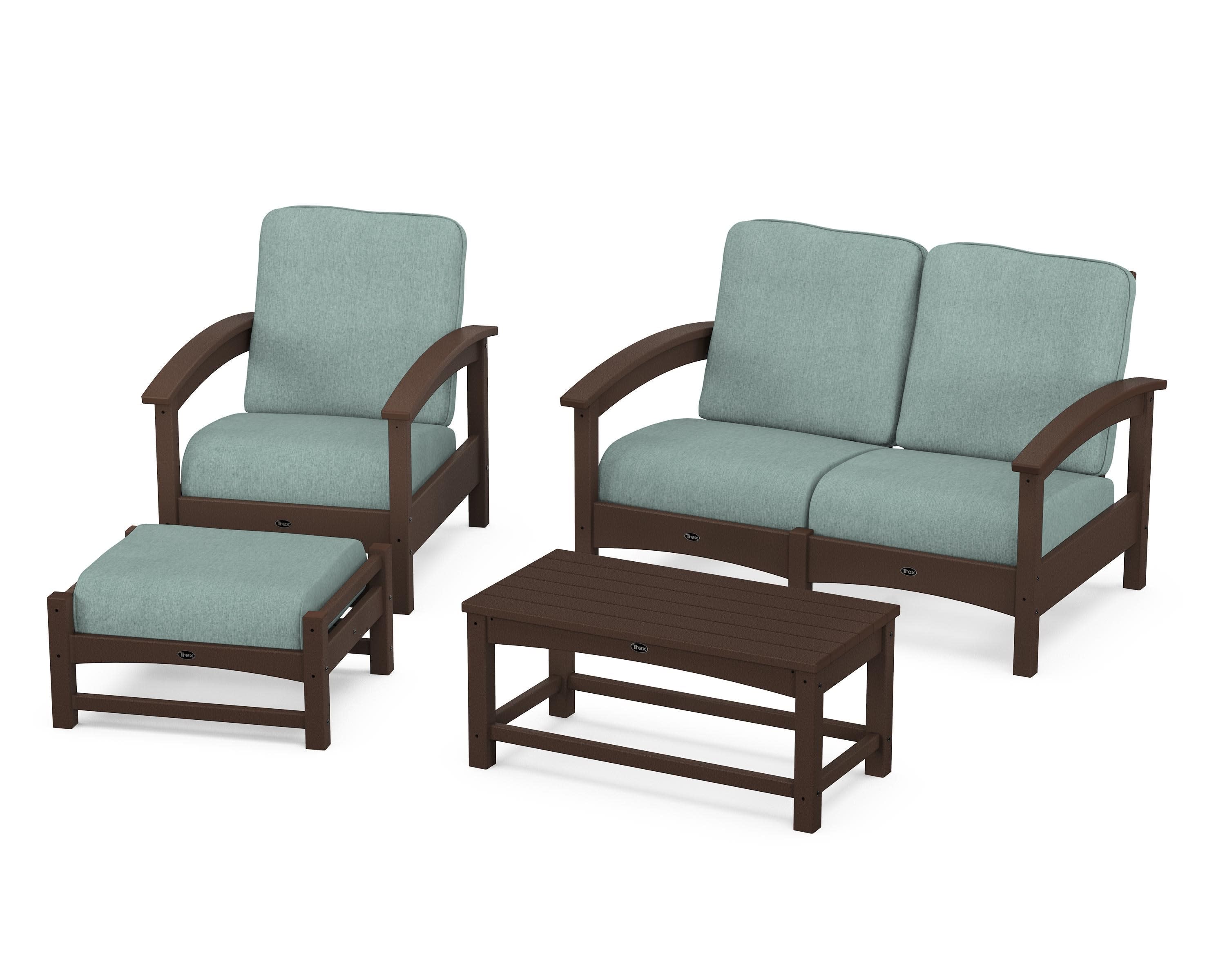 Rockport 4-Piece Deep Seating Conversation Group in Vintage Lantern / Glacier Spa