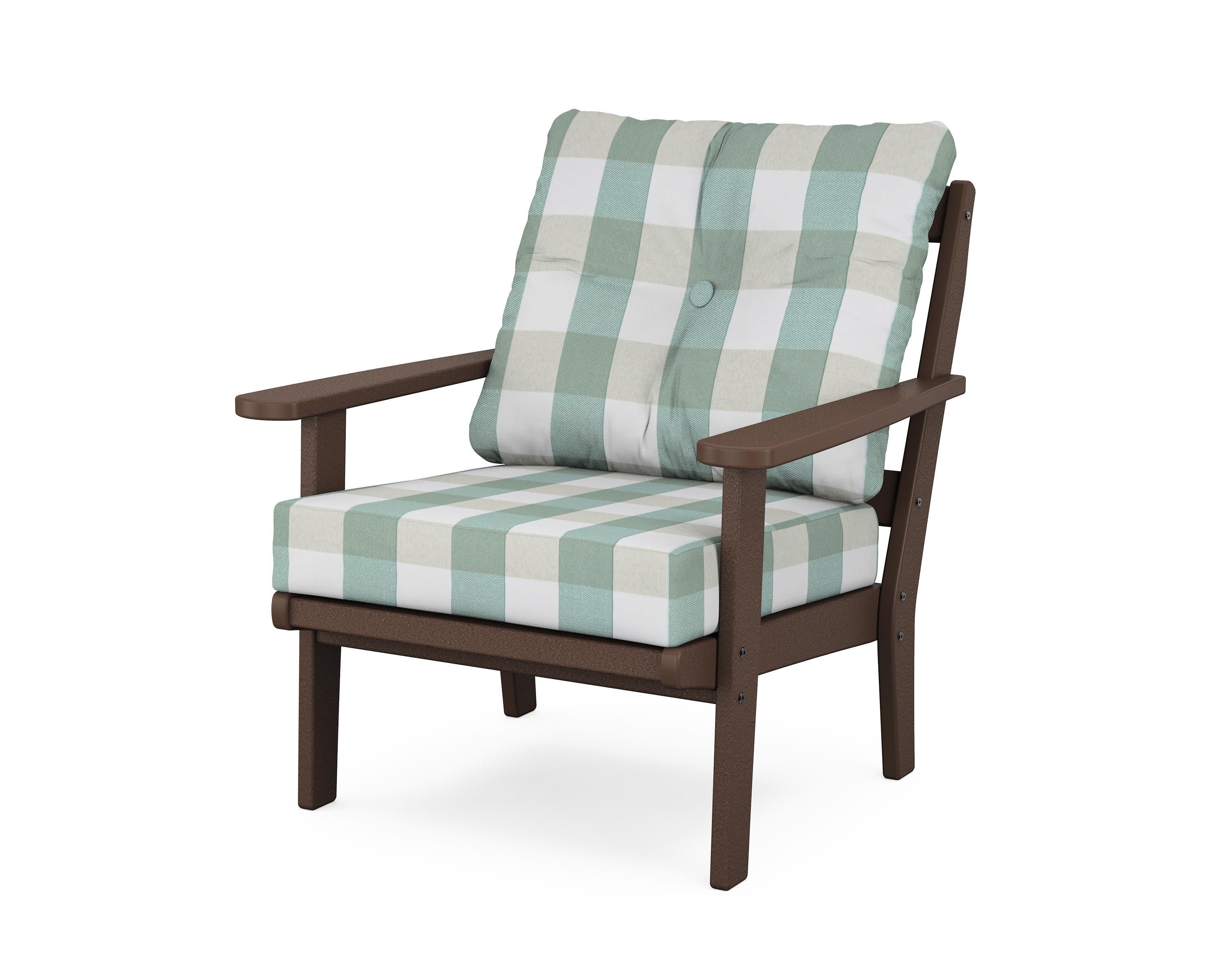 Cape Cod Deep Seating Chair in Vintage Lantern / Buffalo Plaid Glacier Spa