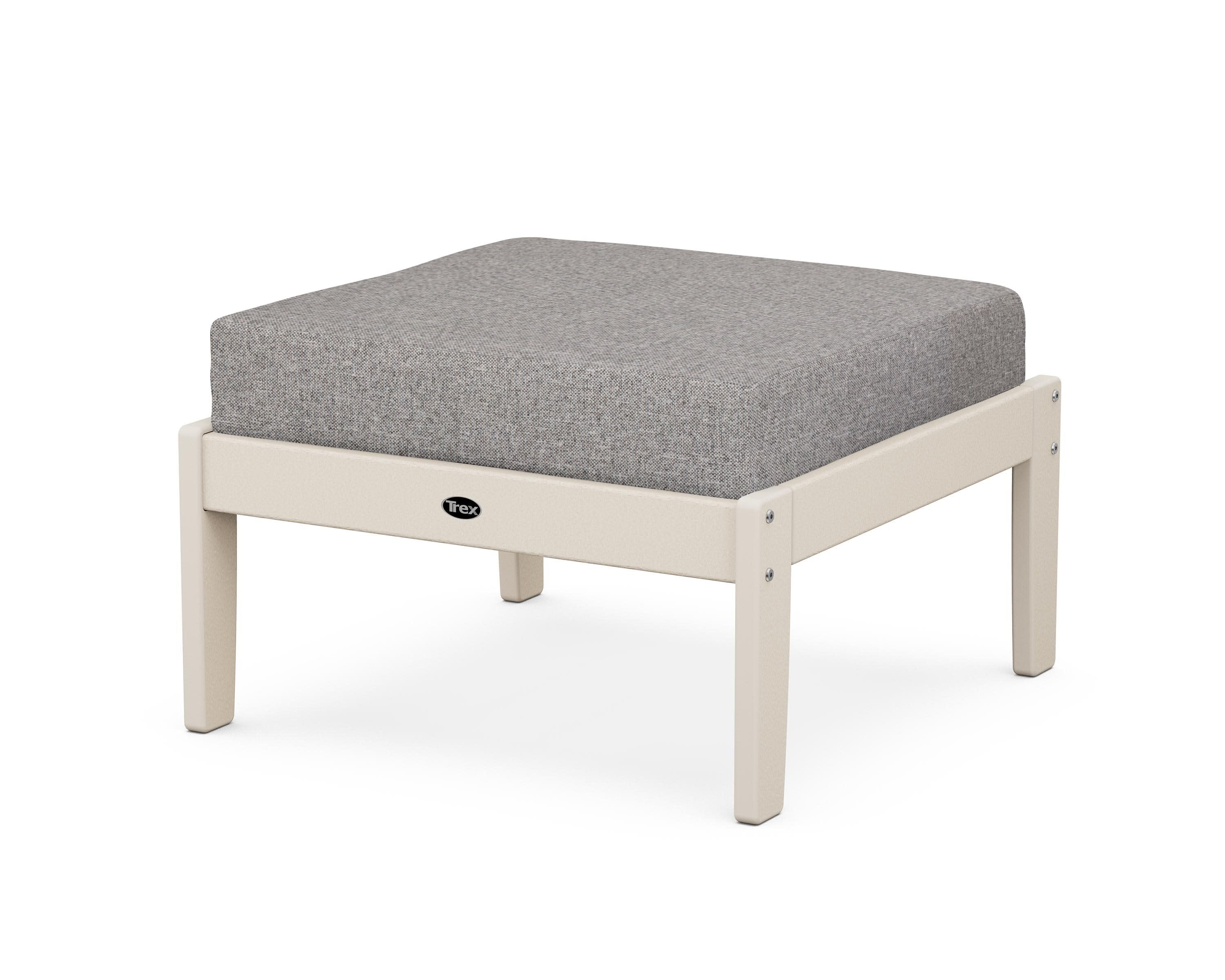 Yacht Club Deep Seating Ottoman in Sand Castle / Grey Mist