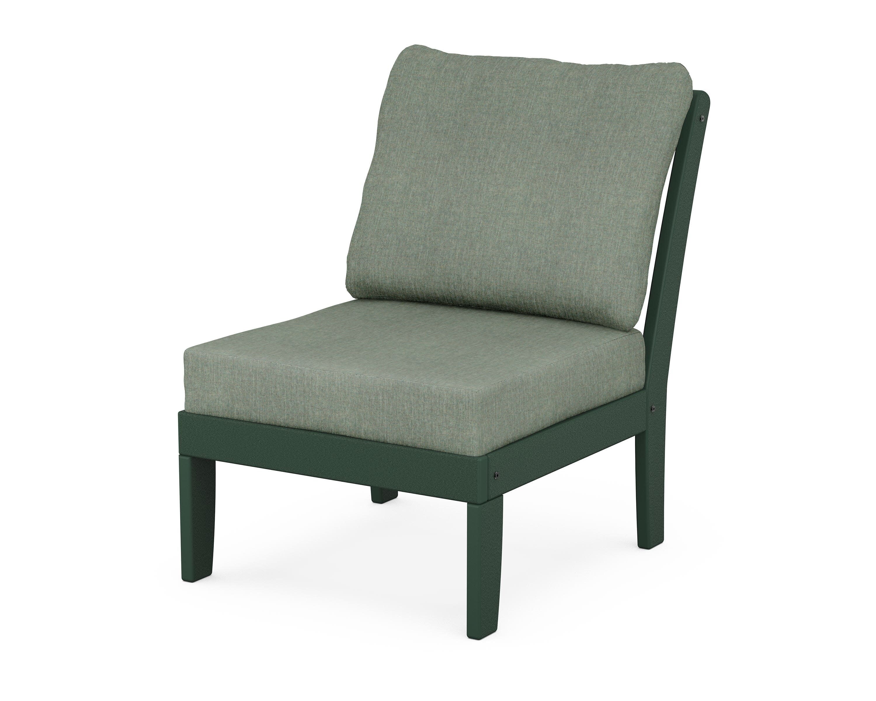 Yacht Club Modular Armless Chair in Rainforest Canopy / Cast Sage