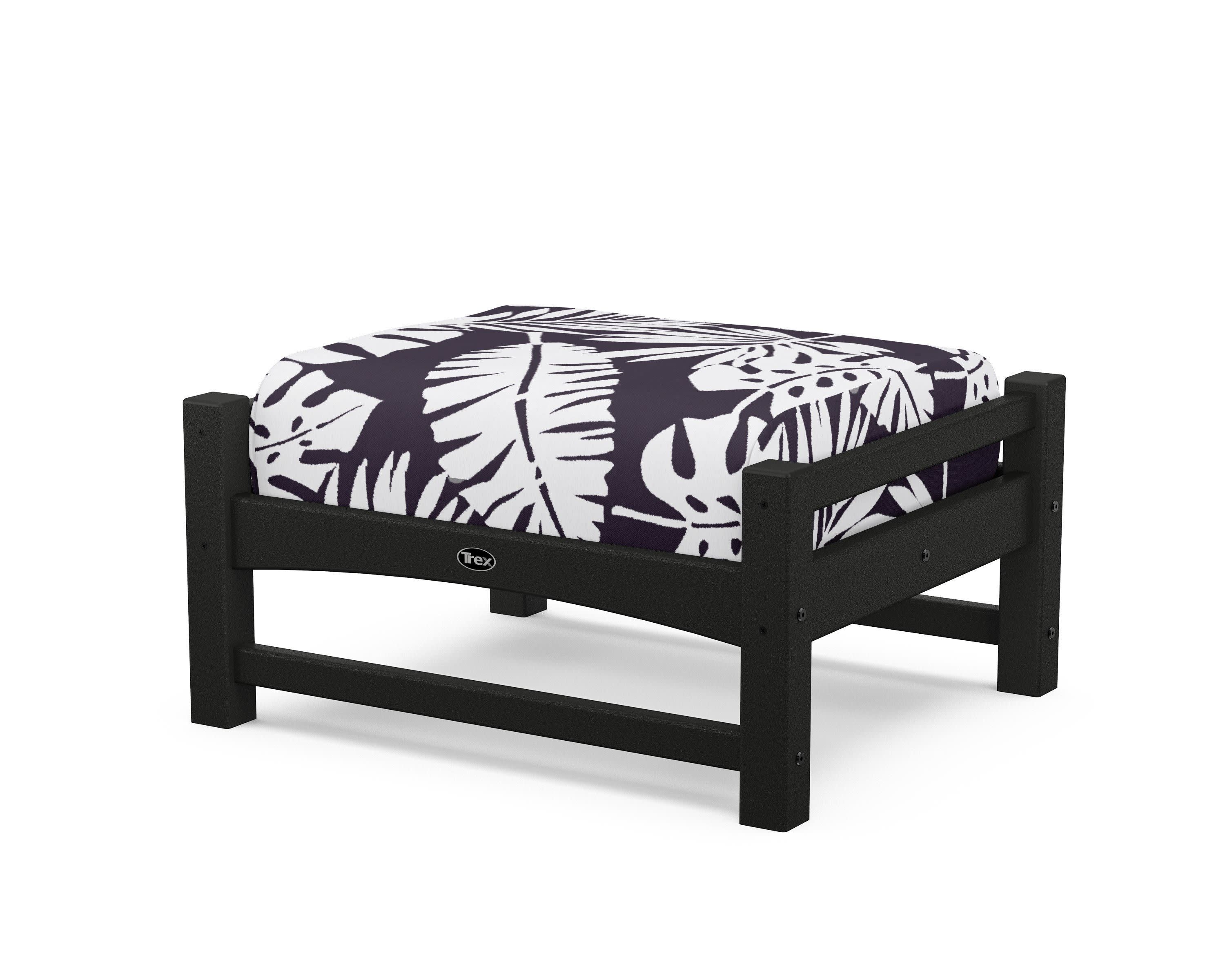 Rockport Club Ottoman in Charcoal Black / Leaf Navy