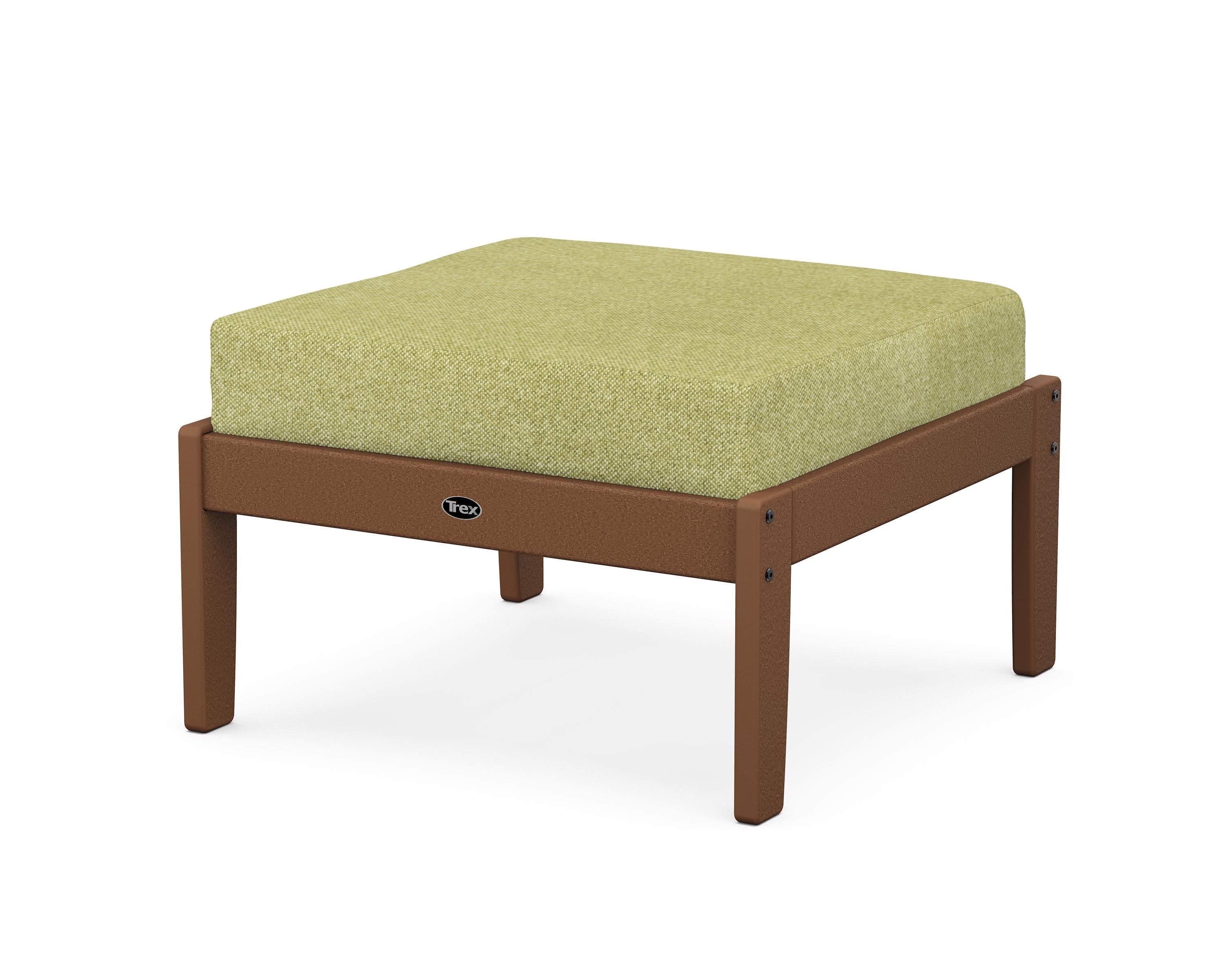 Yacht Club Deep Seating Ottoman in Tree House / Chartreuse Boucle