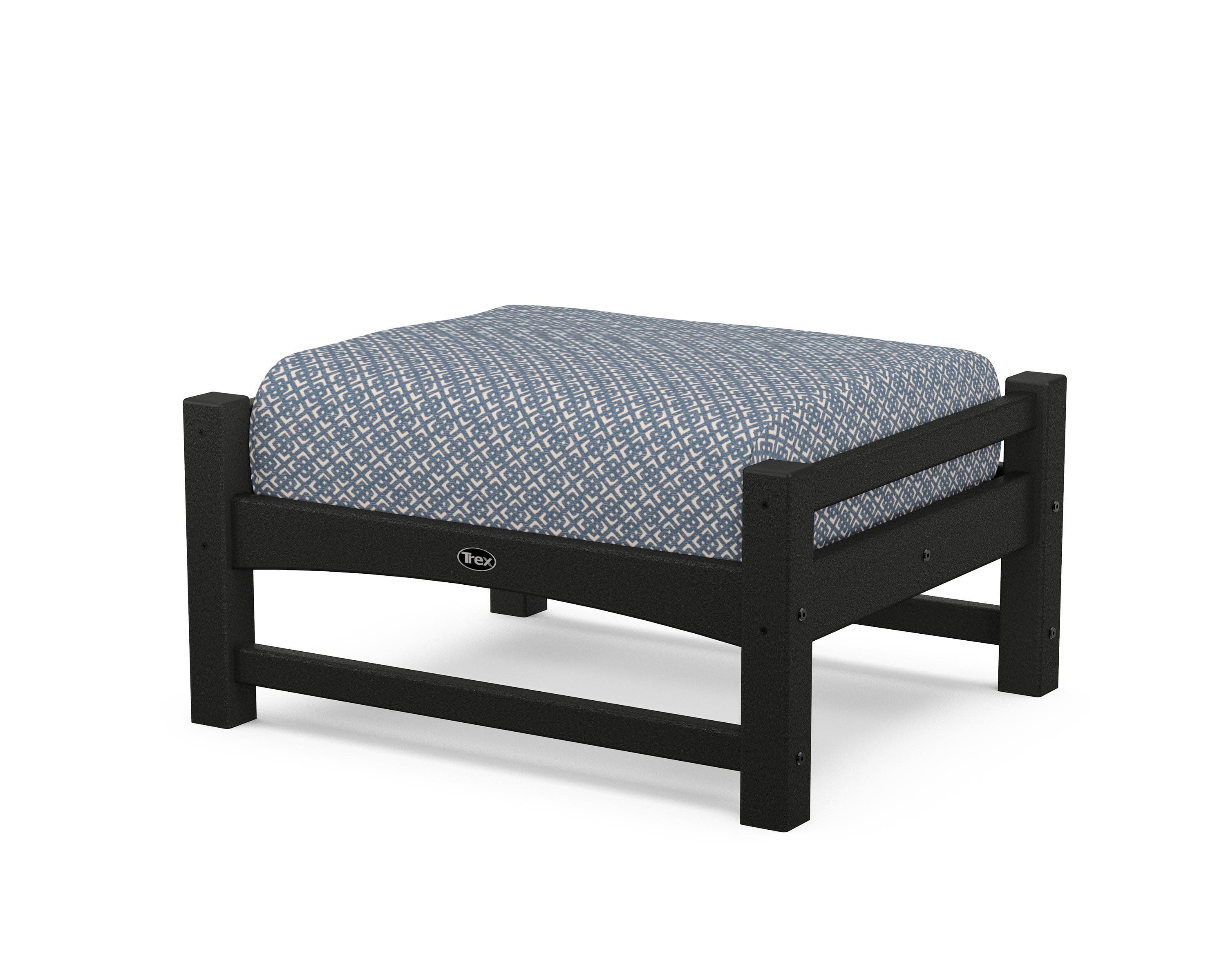 Rockport Club Ottoman in Charcoal Black / Hopscotch