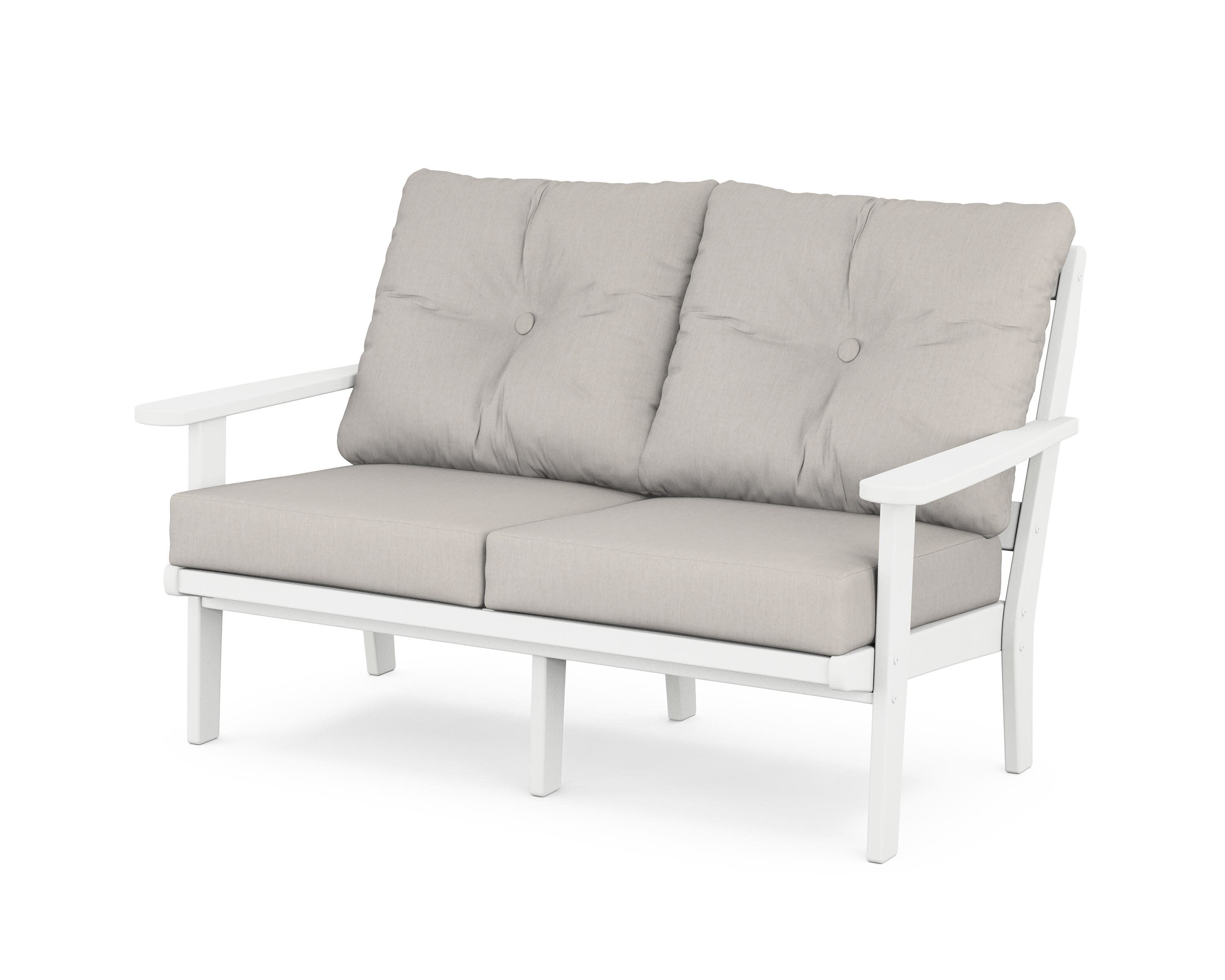 Cape Cod Deep Seating Loveseat in Classic White / Cast Ash