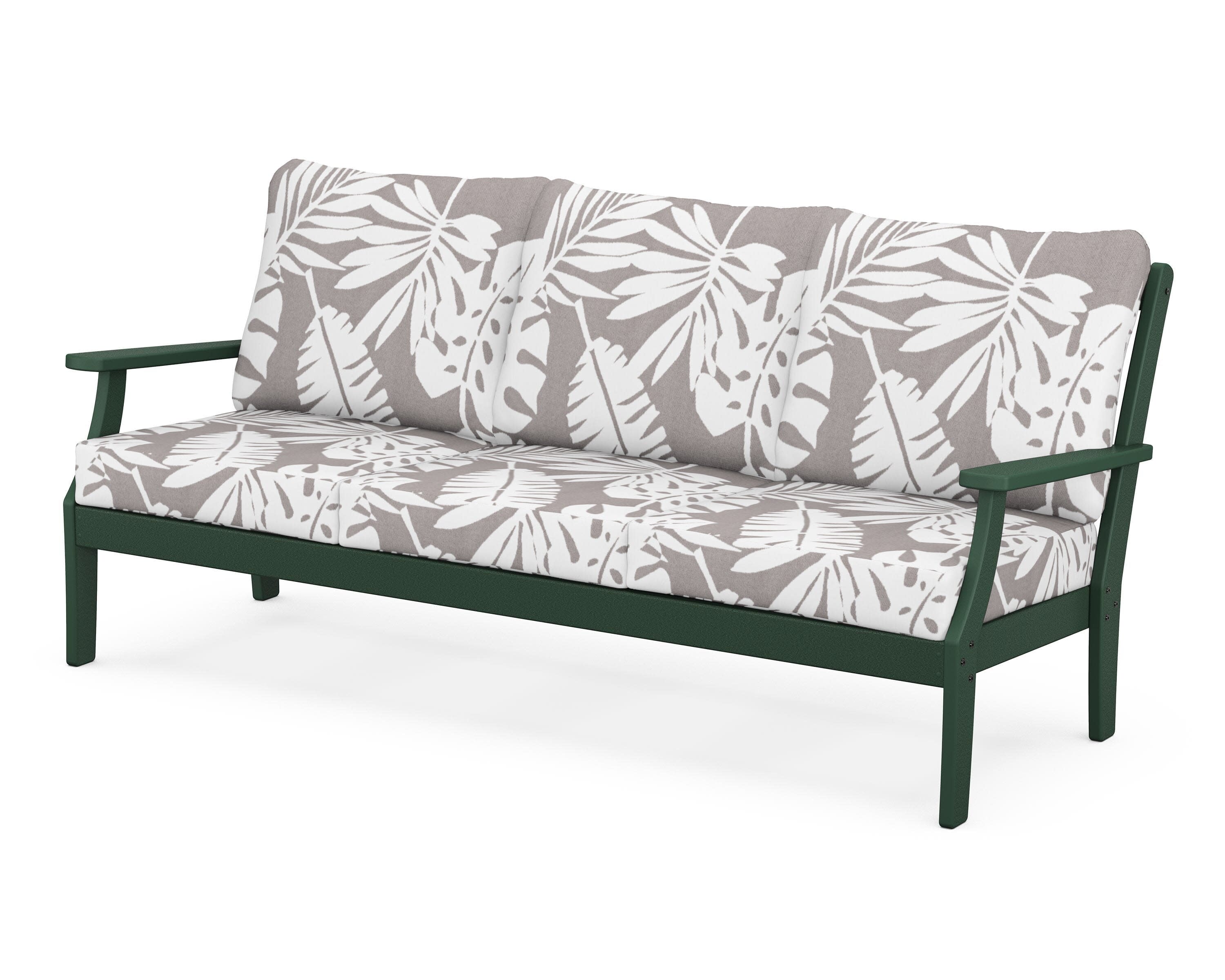 Yacht Club Deep Seating Sofa in Rainforest Canopy / Leaf Grey Mist