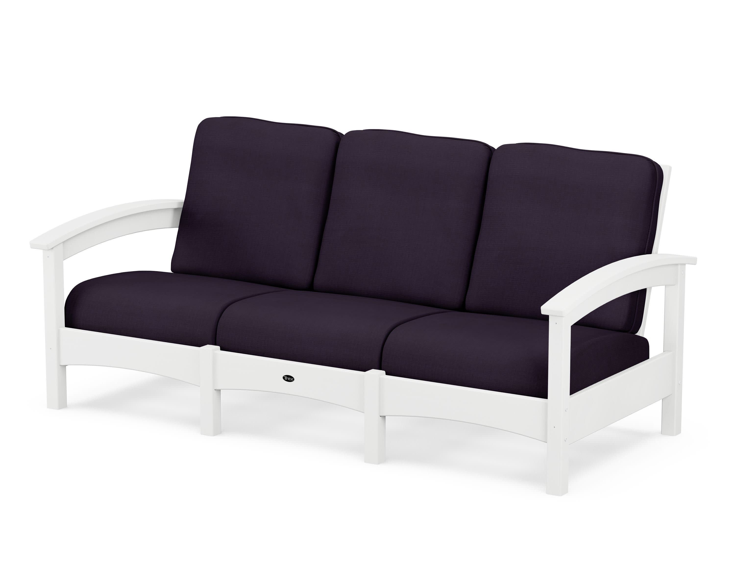 Rockport Club Sofa in Classic White / Navy Linen