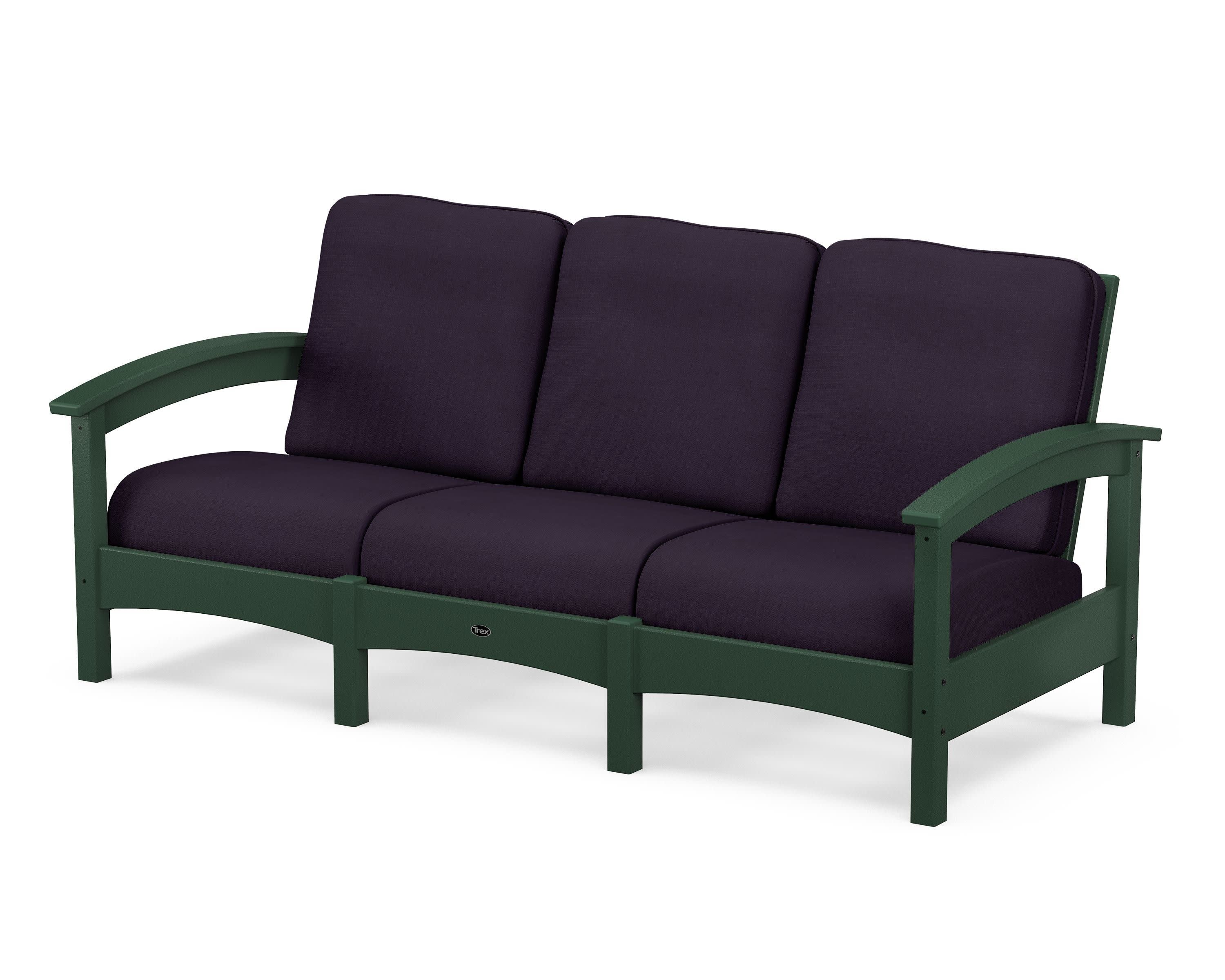 Rockport Club Sofa in Rainforest Canopy / Navy Linen