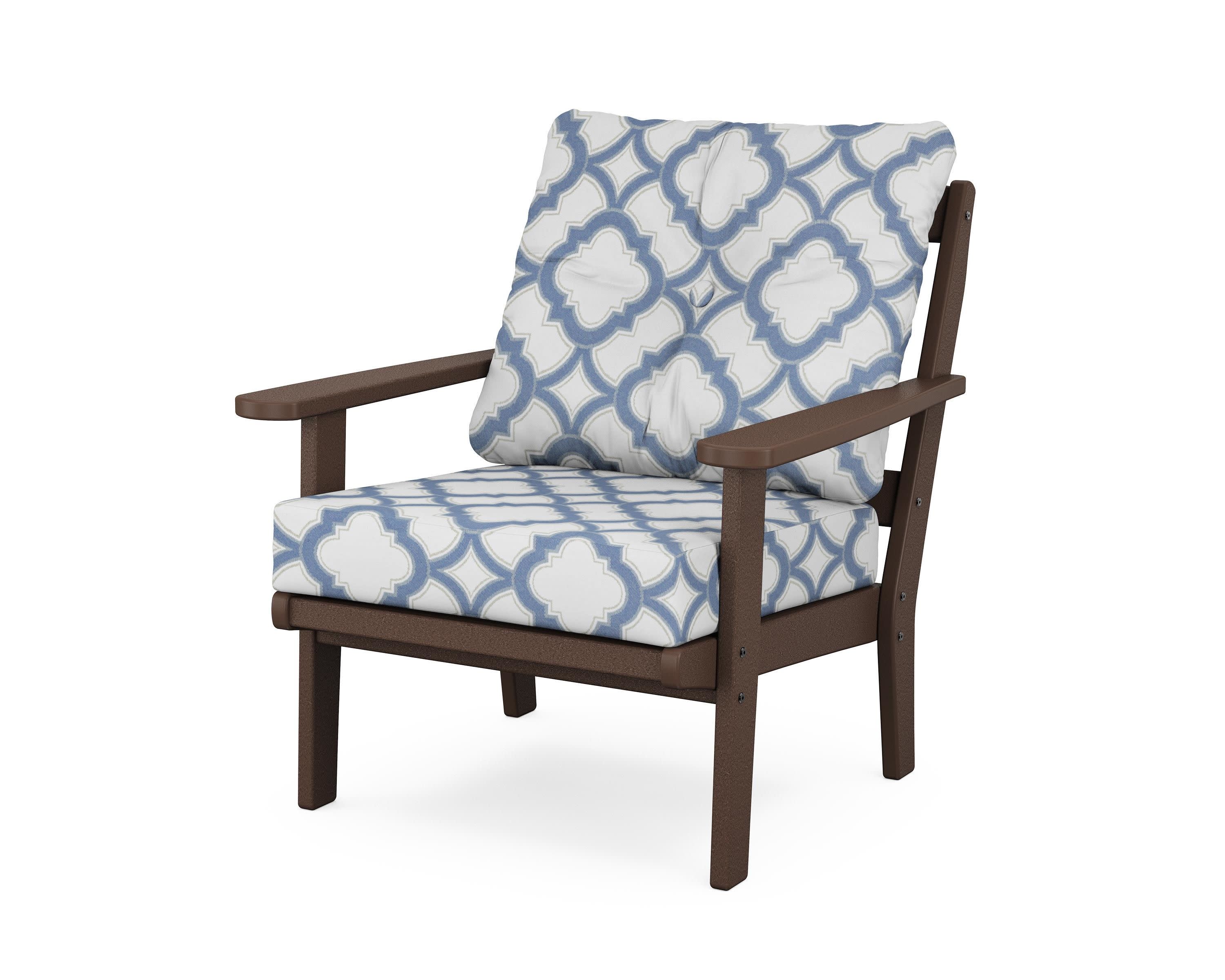Cape Cod Deep Seating Chair in Vintage Lantern / Trellis Sky Blue